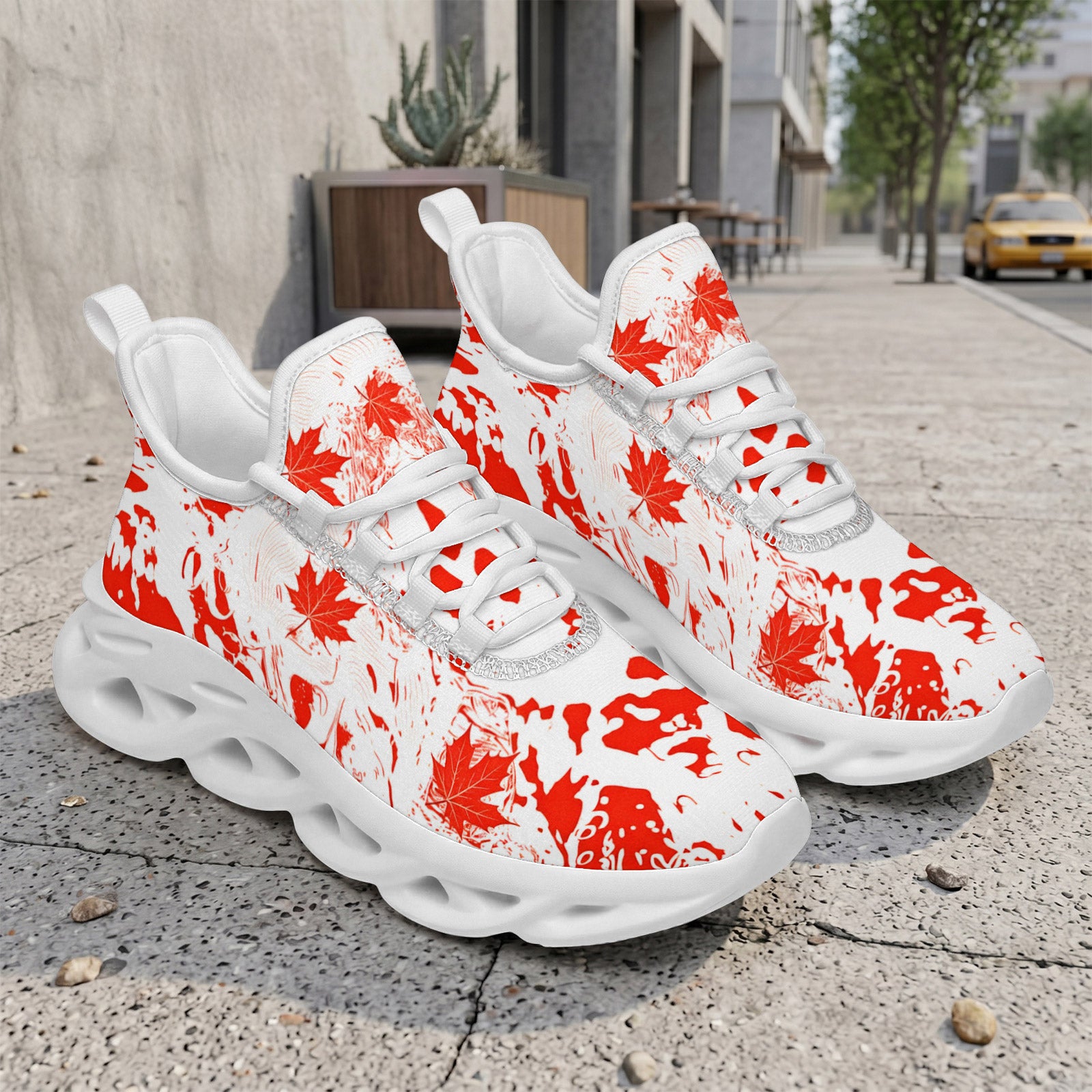 Custom Canada 2026 World Cup Sneakers DIY Country Flag Running Shoes Lightweight Sport Shoes Gift for Football Fans Personalized Team Name and Logo FN003-F009145-7