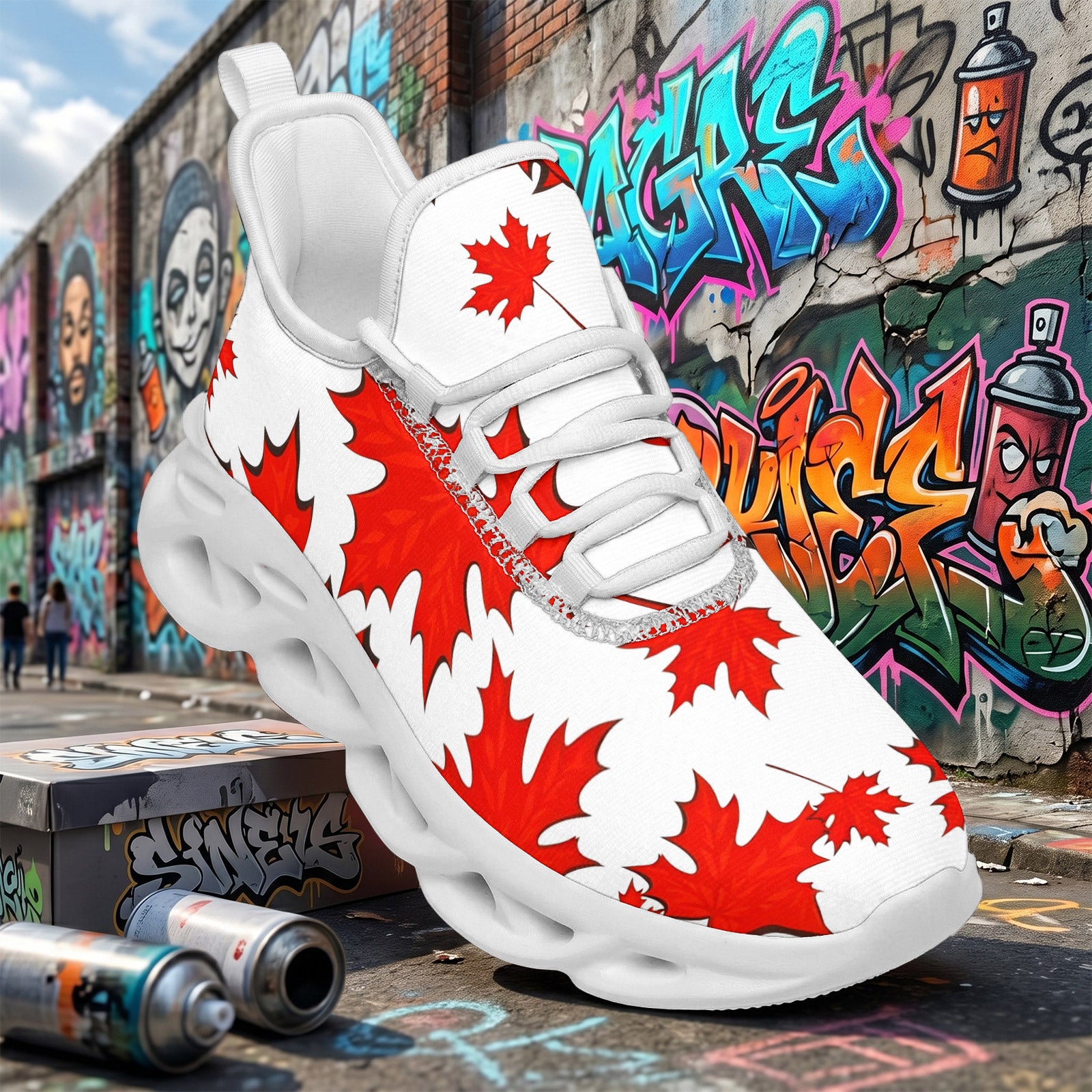 Custom Canada 2026 World Cup Sneakers DIY Country Flag Running Shoes Lightweight Sport Shoes Gift for Football Fans Personalized Team Name and Logo FN003-F009145-8
