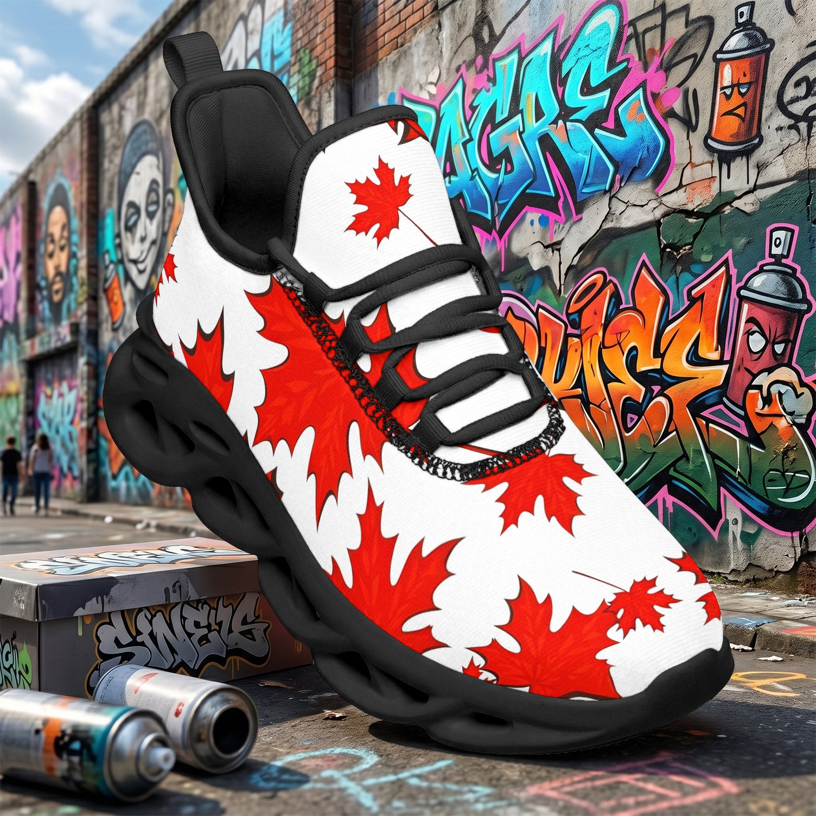 Custom Canada 2026 World Cup Sneakers DIY Country Flag Running Shoes Lightweight Sport Shoes Gift for Football Fans Personalized Team Name and Logo FN003-F009145-8