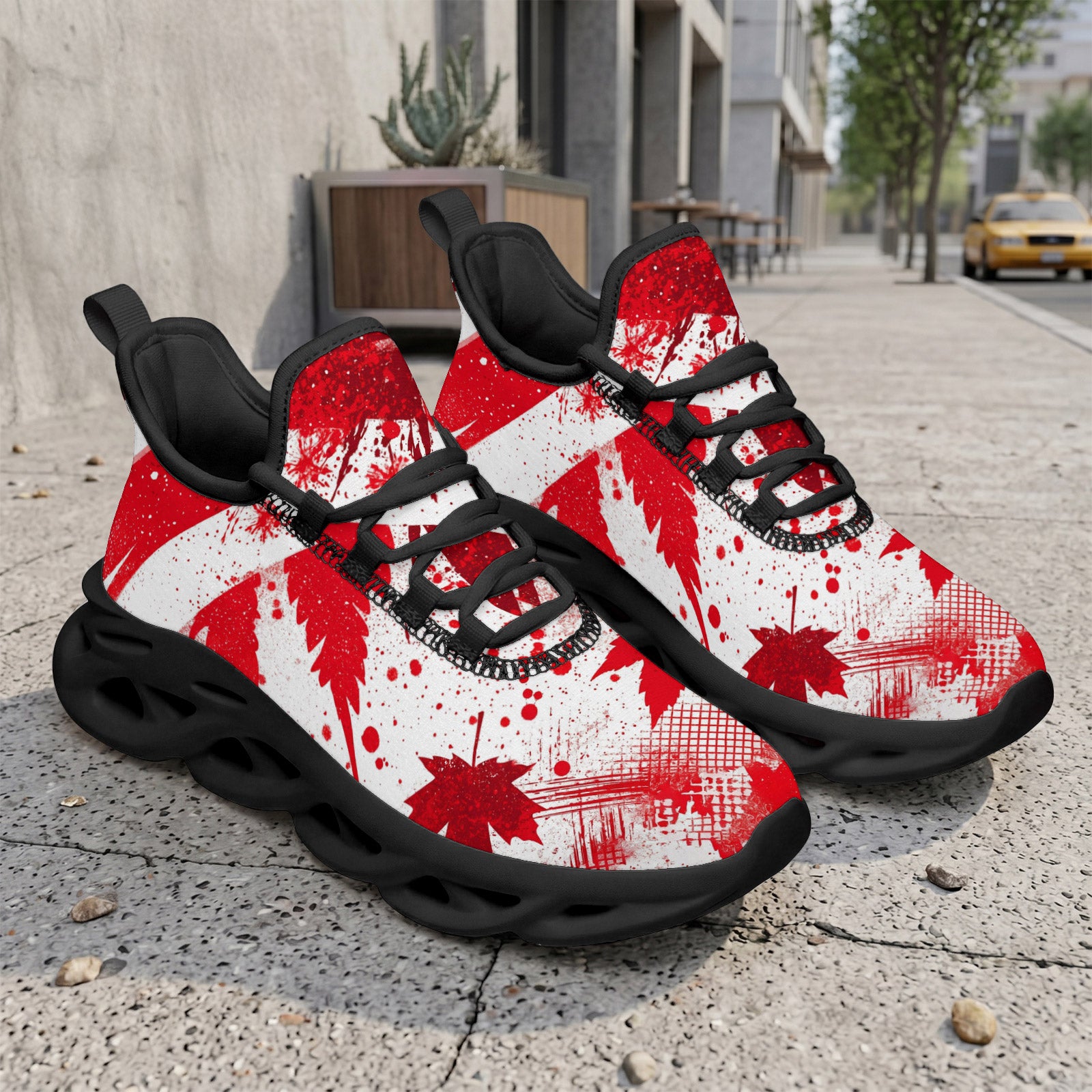 Custom Canada 2026 World Cup Sneakers DIY Country Flag Running Shoes Lightweight Sport Shoes Gift for Football Fans Personalized Team Name and Logo FN003-F009145-9