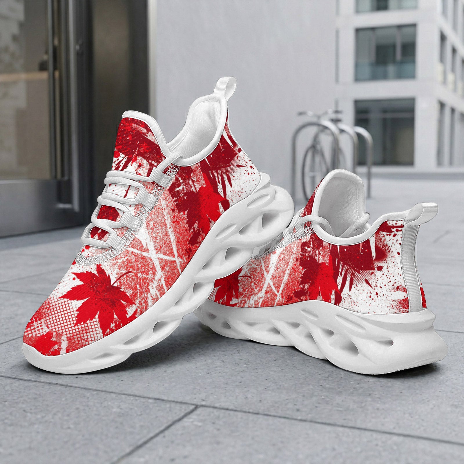 Custom Canada 2026 World Cup Sneakers DIY Country Flag Running Shoes Lightweight Sport Shoes Gift for Football Fans Personalized Team Name and Logo FN003-F009145-9