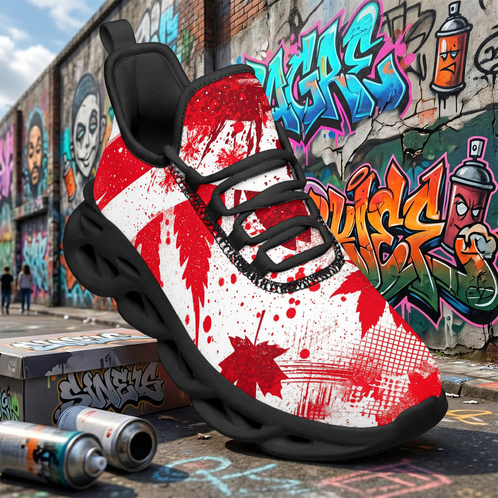 Custom Canada 2026 World Cup Sneakers DIY Country Flag Running Shoes Lightweight Sport Shoes Gift for Football Fans Personalized Team Name and Logo FN003-F009145-9