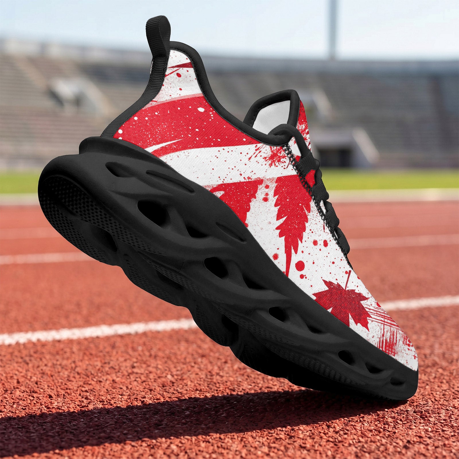 Custom Canada 2026 World Cup Sneakers DIY Country Flag Running Shoes Lightweight Sport Shoes Gift for Football Fans Personalized Team Name and Logo FN003-F009145-9