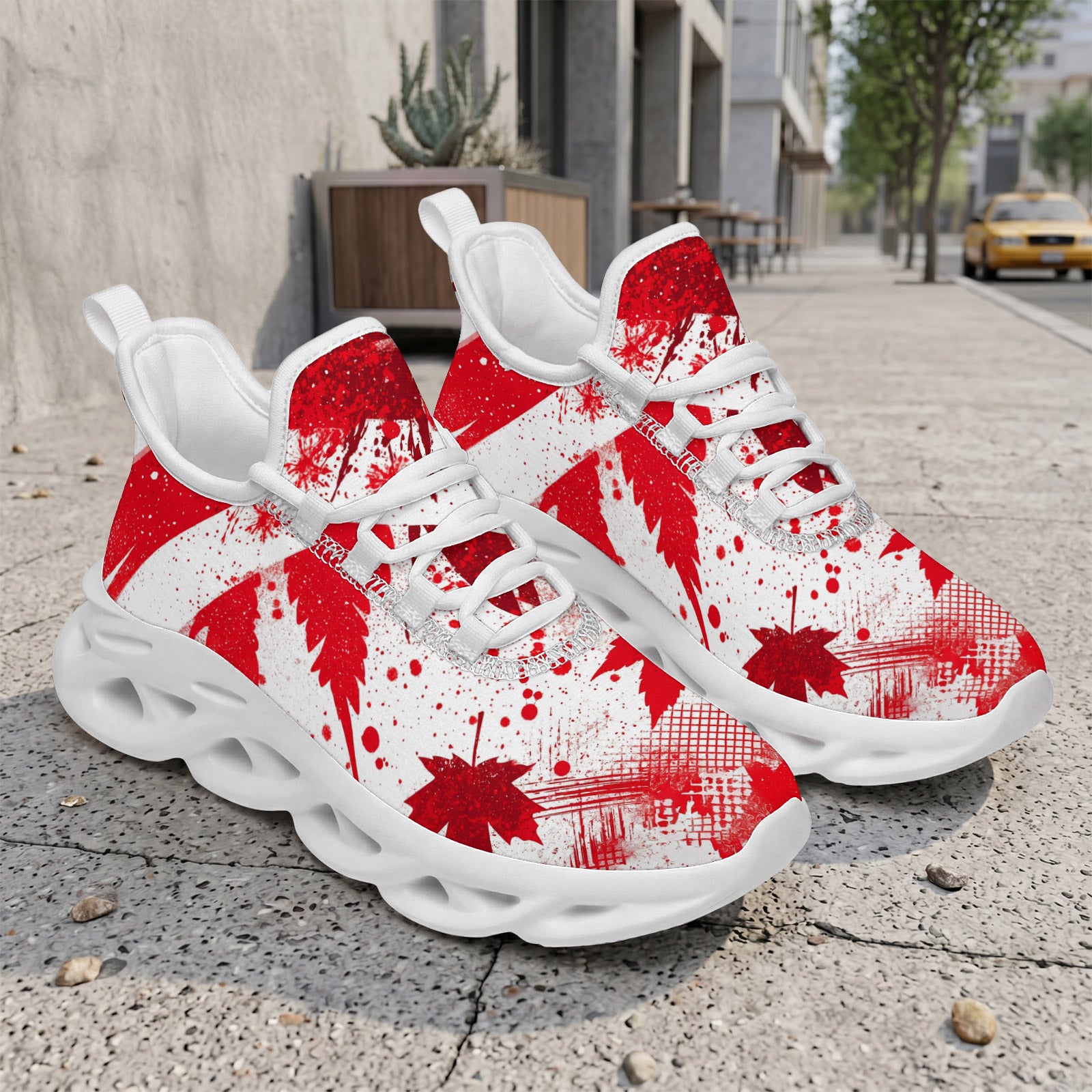 Custom Canada 2026 World Cup Sneakers DIY Country Flag Running Shoes Lightweight Sport Shoes Gift for Football Fans Personalized Team Name and Logo FN003-F009145-9