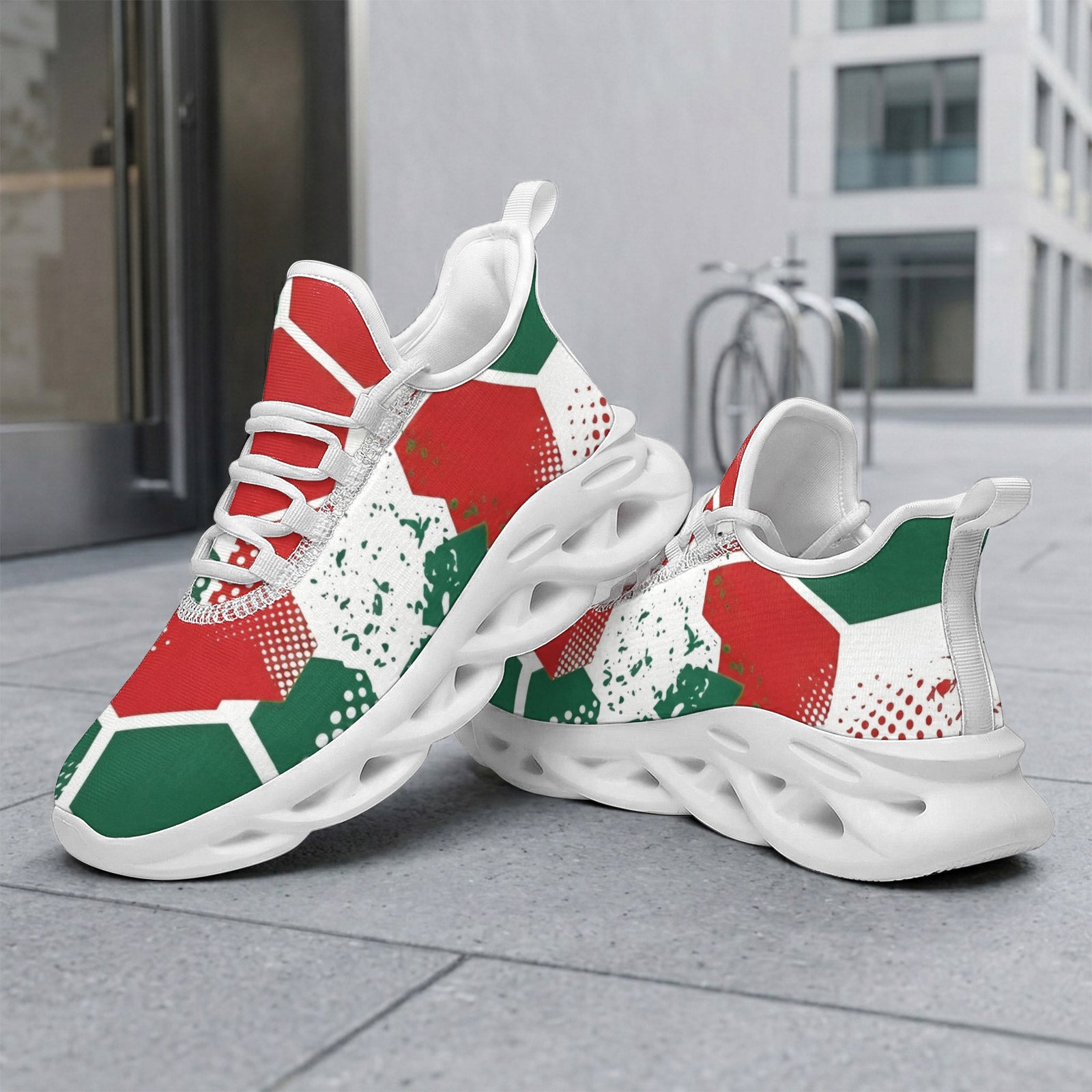 Custom Mexico 2026 World Cup Sneakers DIY Country Flag Running Shoes Lightweight Sport Shoes Gift for Football Fans Personalized Team Name and Logo FN003-F009147-1