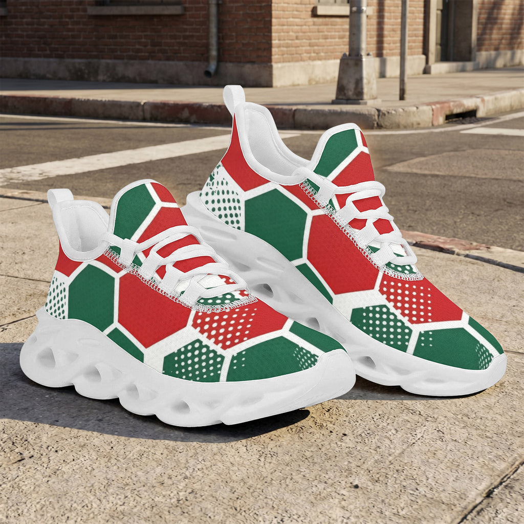 Custom Mexico 2026 World Cup Sneakers DIY Country Flag Running Shoes Lightweight Sport Shoes Gift for Football Fans Personalized Team Name and Logo FN003-F009147-1