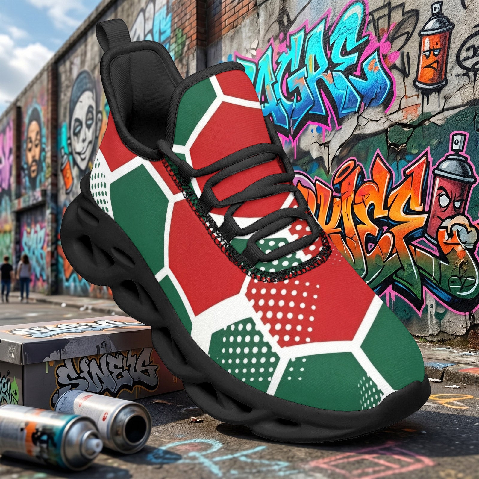 Custom Mexico 2026 World Cup Sneakers DIY Country Flag Running Shoes Lightweight Sport Shoes Gift for Football Fans Personalized Team Name and Logo FN003-F009147-1