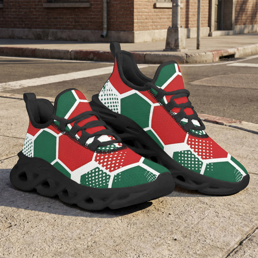 Custom Mexico 2026 World Cup Sneakers DIY Country Flag Running Shoes Lightweight Sport Shoes Gift for Football Fans Personalized Team Name and Logo FN003-F009147-1