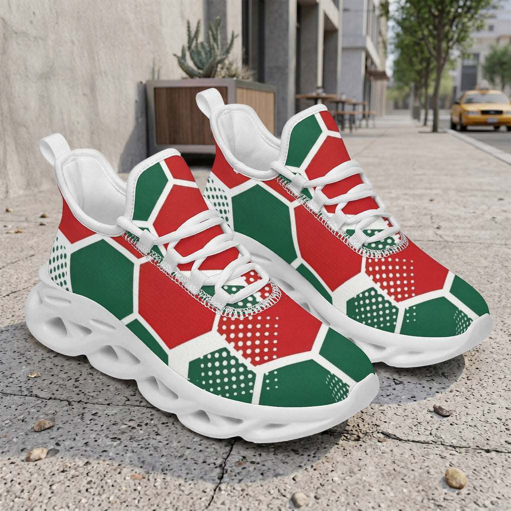 Custom Mexico 2026 World Cup Sneakers DIY Country Flag Running Shoes Lightweight Sport Shoes Gift for Football Fans Personalized Team Name and Logo FN003-F009147-1