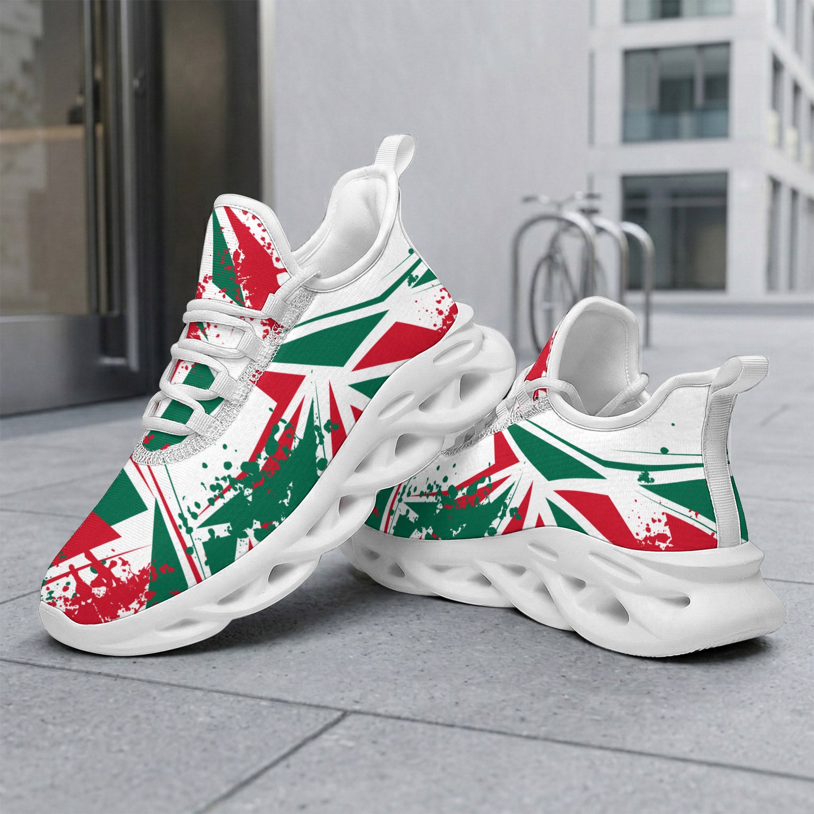 Custom Mexico 2026 World Cup Sneakers DIY Country Flag Running Shoes Lightweight Sport Shoes Gift for Football Fans Personalized Team Name and Logo FN003-F009147-2