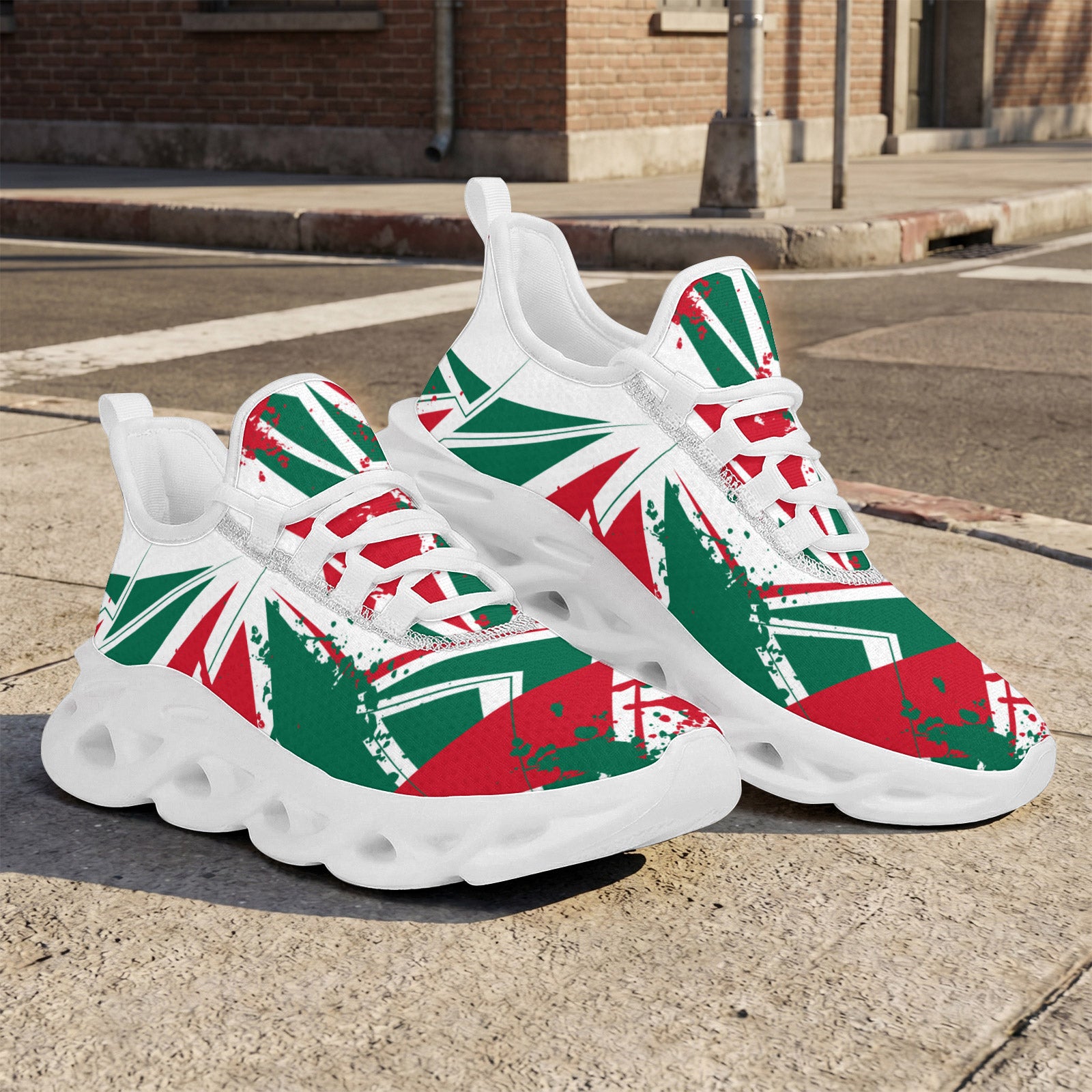 Custom Mexico 2026 World Cup Sneakers DIY Country Flag Running Shoes Lightweight Sport Shoes Gift for Football Fans Personalized Team Name and Logo FN003-F009147-2