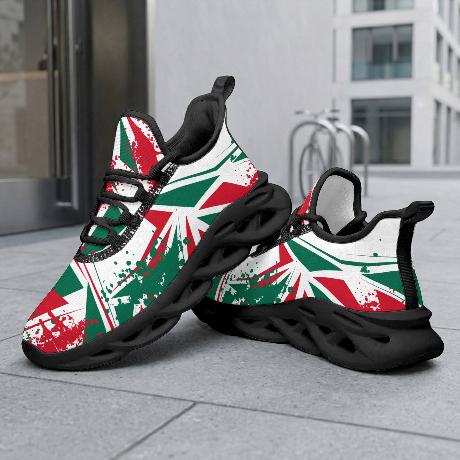 Custom Mexico 2026 World Cup Sneakers DIY Country Flag Running Shoes Lightweight Sport Shoes Gift for Football Fans Personalized Team Name and Logo FN003-F009147-2