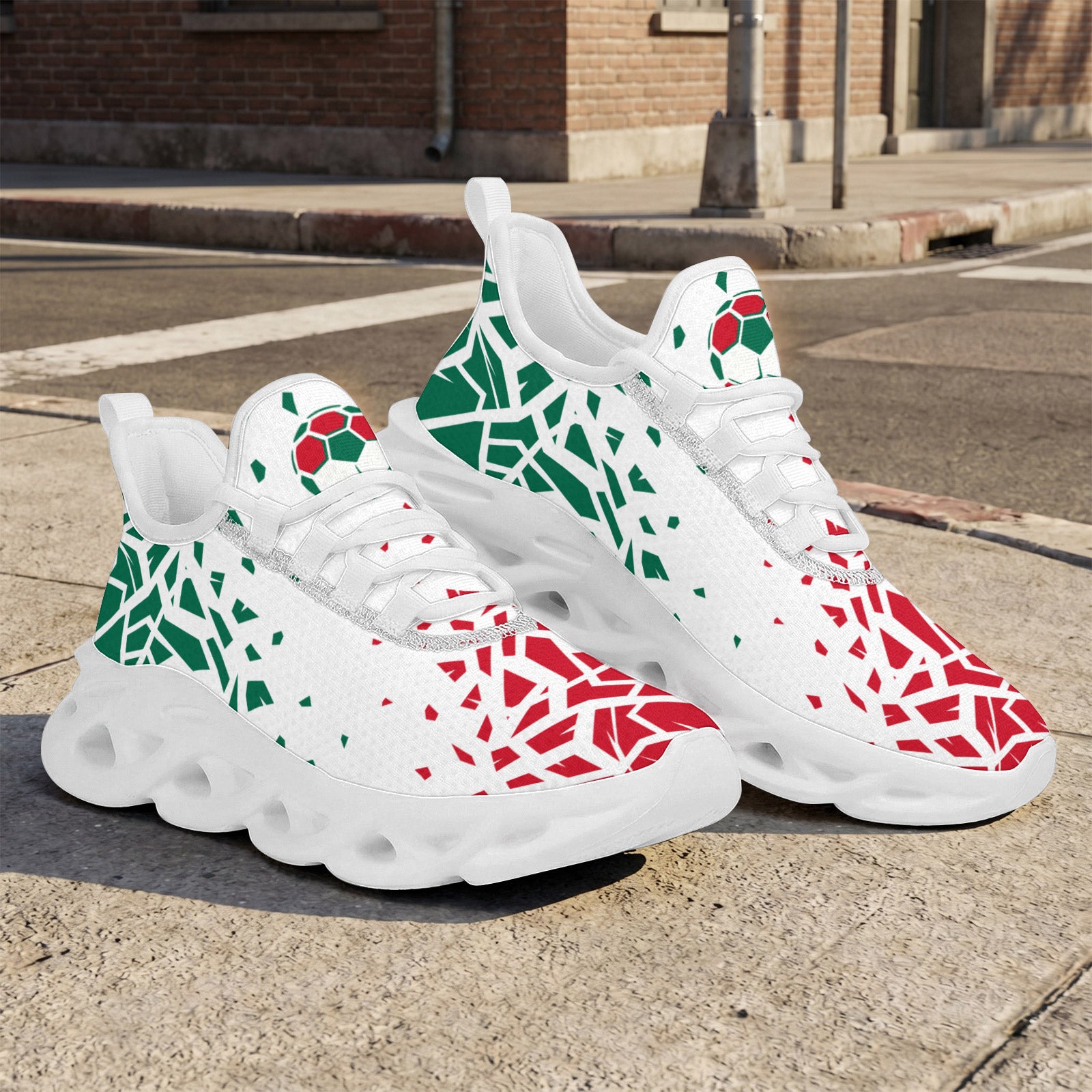 Custom Mexico 2026 World Cup Sneakers DIY Country Flag Running Shoes Lightweight Sport Shoes Gift for Football Fans Personalized Team Name and Logo FN003-F009147-3