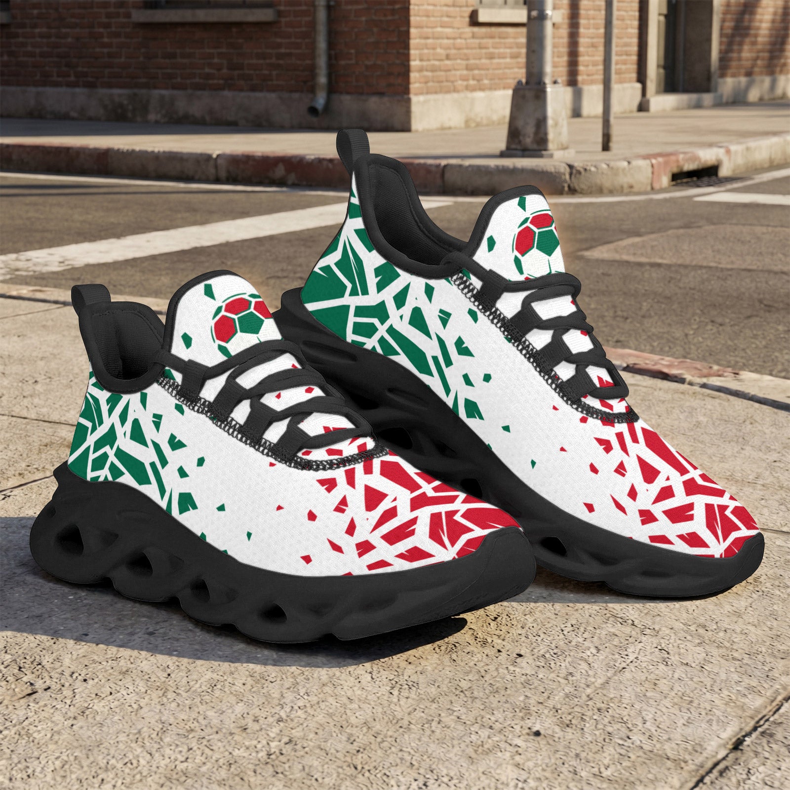 Custom Mexico 2026 World Cup Sneakers DIY Country Flag Running Shoes Lightweight Sport Shoes Gift for Football Fans Personalized Team Name and Logo FN003-F009147-3