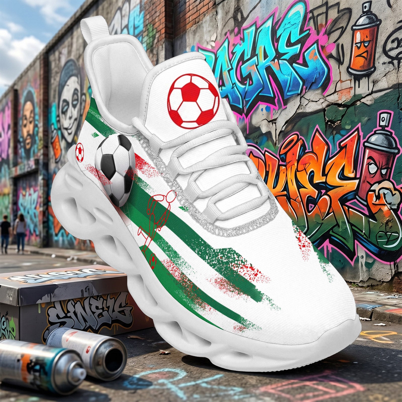 Custom Mexico 2026 World Cup Sneakers DIY Country Flag Running Shoes Lightweight Sport Shoes Gift for Football Fans Personalized Team Name and Logo FN003-F009147-4