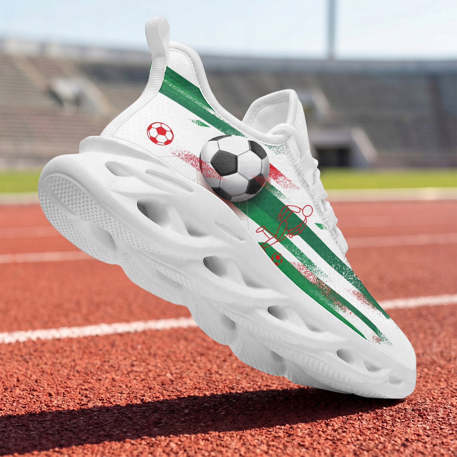 Custom Mexico 2026 World Cup Sneakers DIY Country Flag Running Shoes Lightweight Sport Shoes Gift for Football Fans Personalized Team Name and Logo FN003-F009147-4
