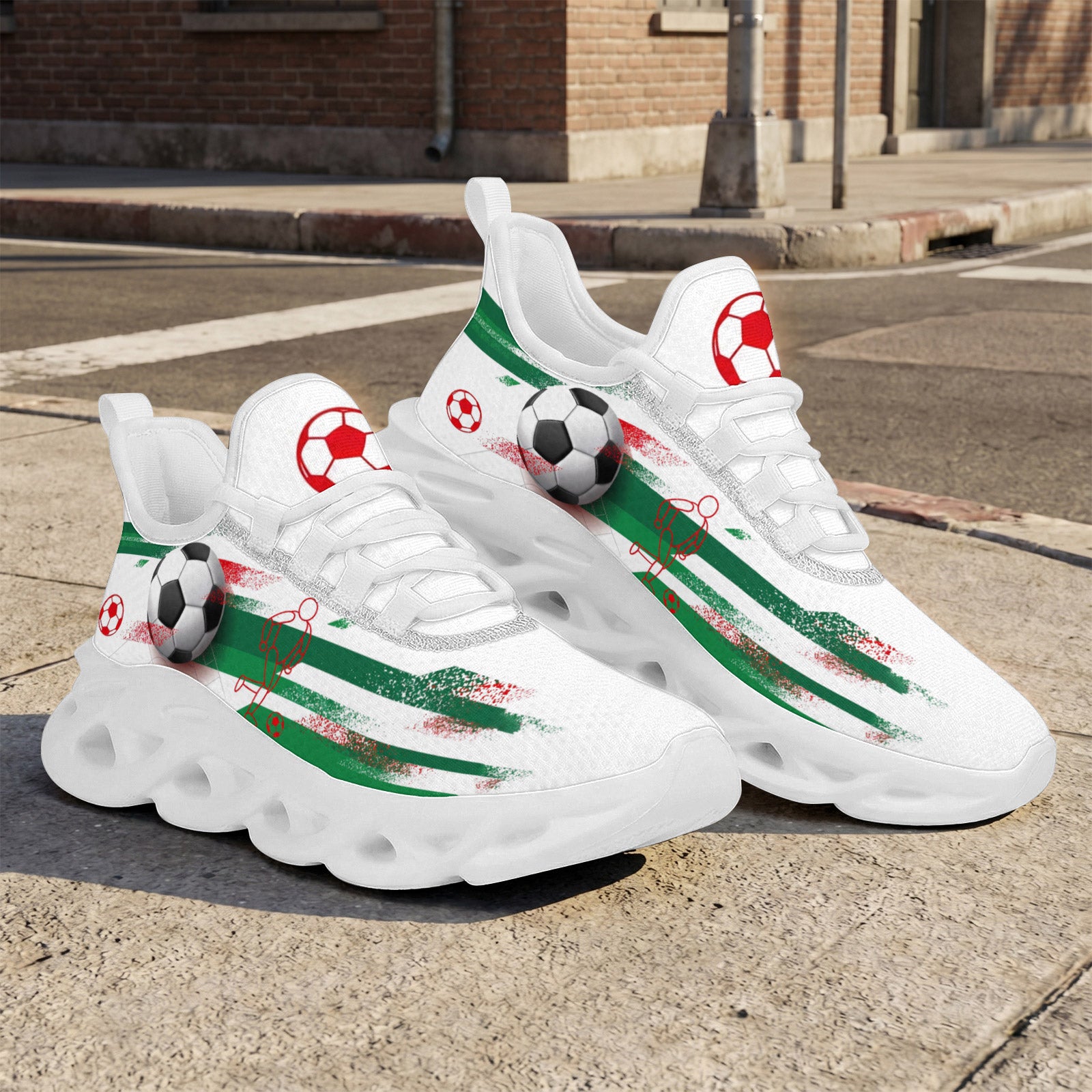 Custom Mexico 2026 World Cup Sneakers DIY Country Flag Running Shoes Lightweight Sport Shoes Gift for Football Fans Personalized Team Name and Logo FN003-F009147-4