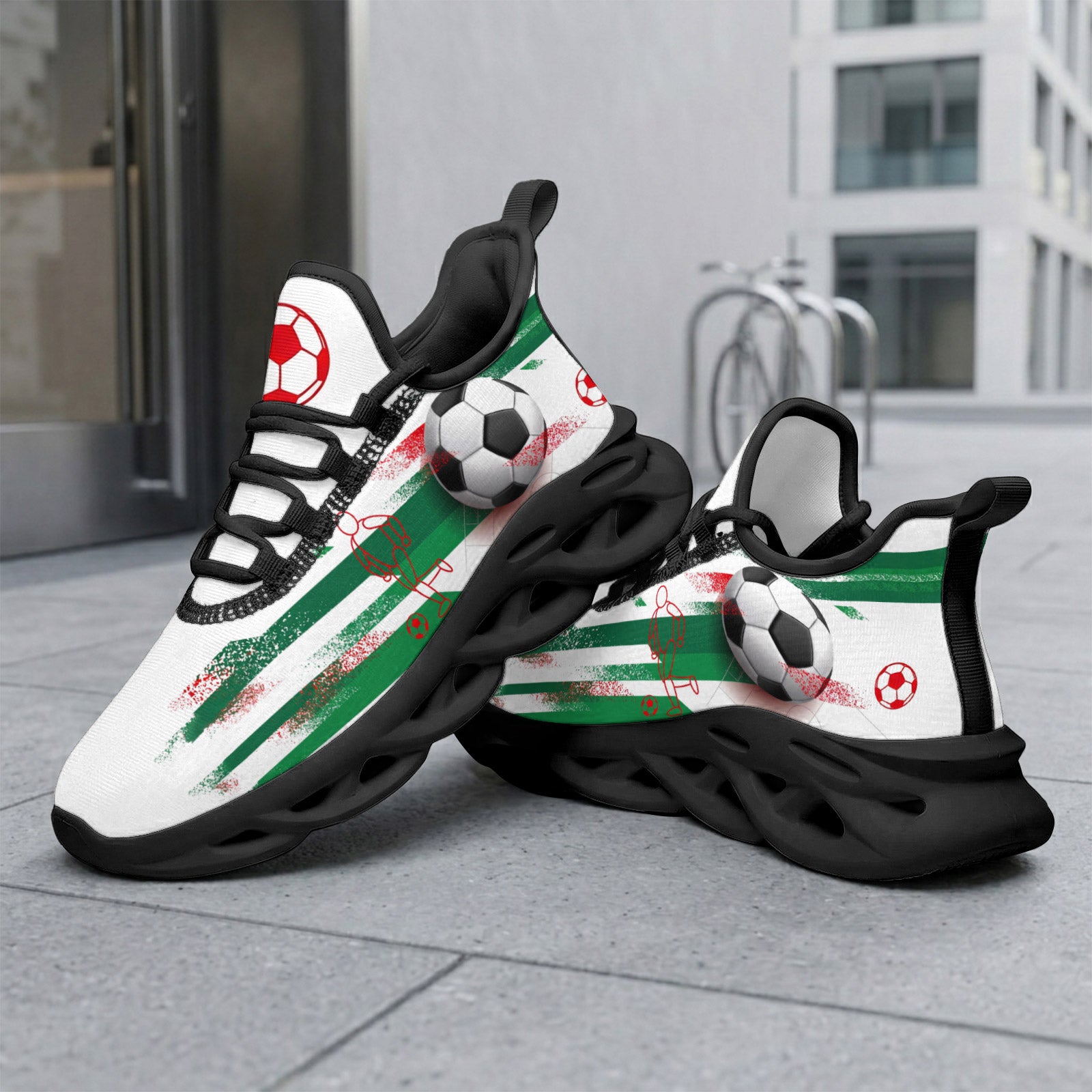 Custom Mexico 2026 World Cup Sneakers DIY Country Flag Running Shoes Lightweight Sport Shoes Gift for Football Fans Personalized Team Name and Logo FN003-F009147-4