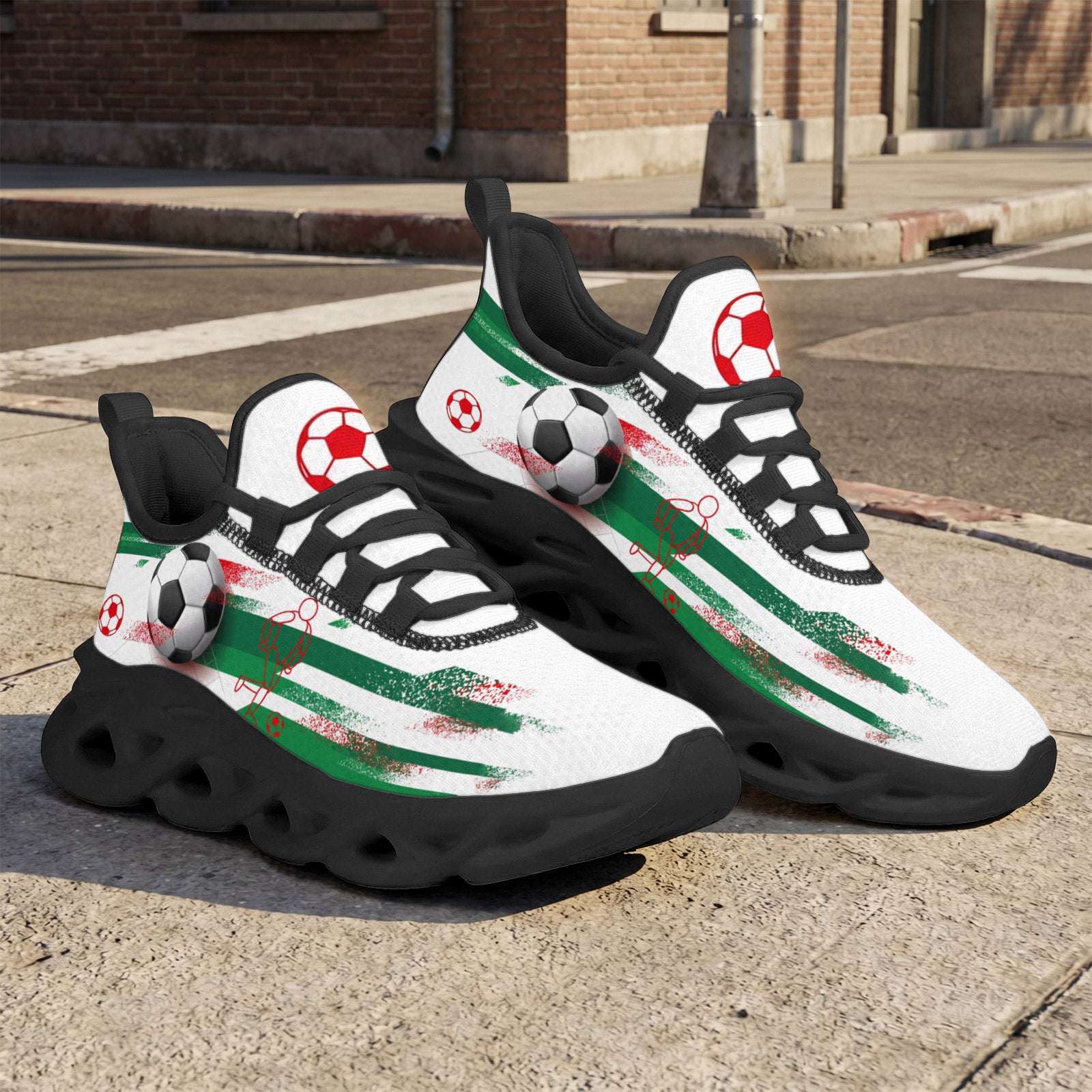 Custom Mexico 2026 World Cup Sneakers DIY Country Flag Running Shoes Lightweight Sport Shoes Gift for Football Fans Personalized Team Name and Logo FN003-F009147-4
