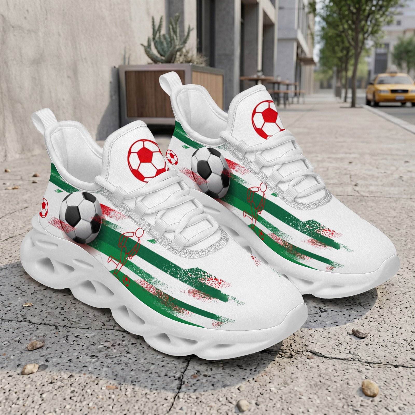 Custom Mexico 2026 World Cup Sneakers DIY Country Flag Running Shoes Lightweight Sport Shoes Gift for Football Fans Personalized Team Name and Logo FN003-F009147-4