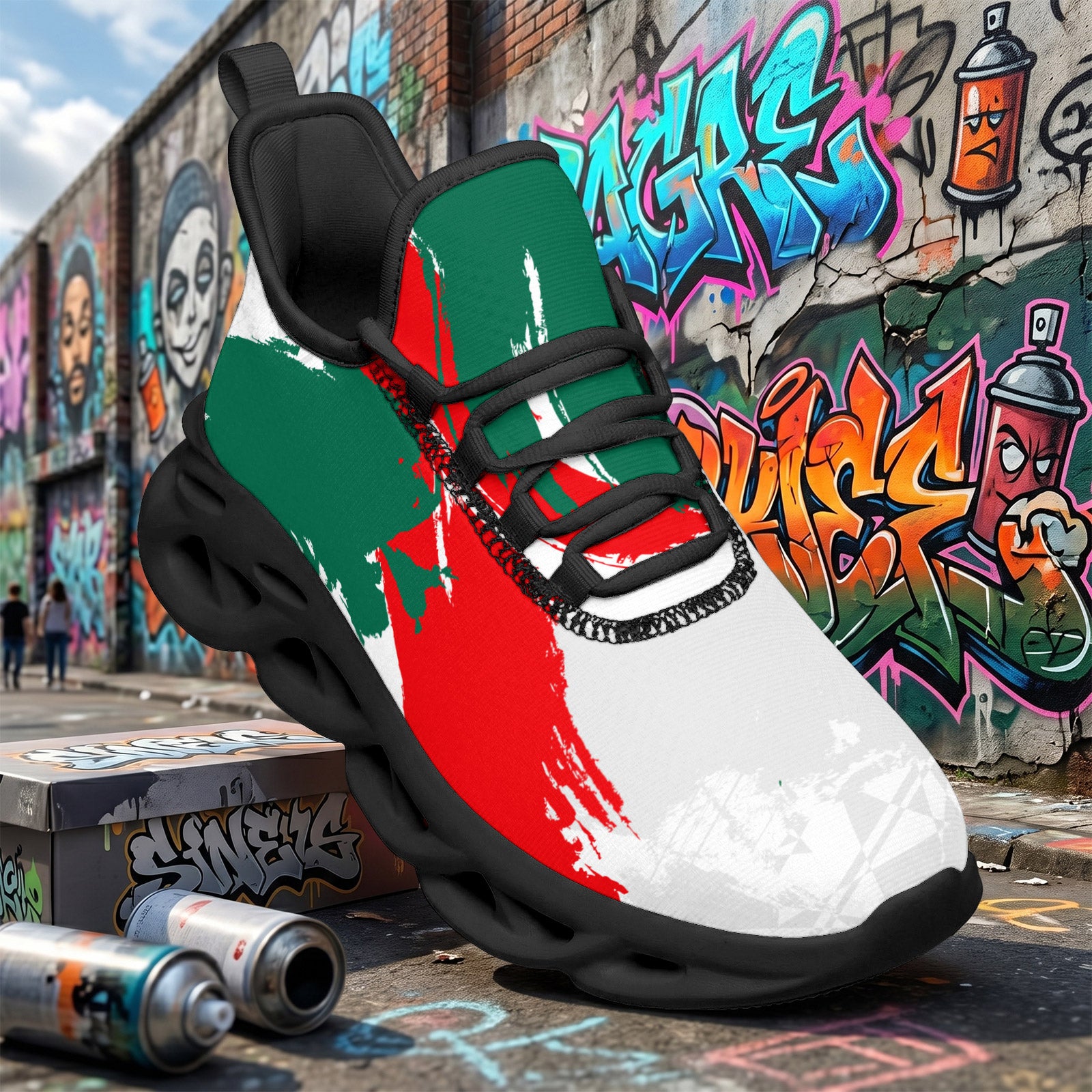Custom Mexico 2026 World Cup Sneakers DIY Country Flag Running Shoes Lightweight Sport Shoes Gift for Football Fans Personalized Team Name and Logo FN003-F009147-5