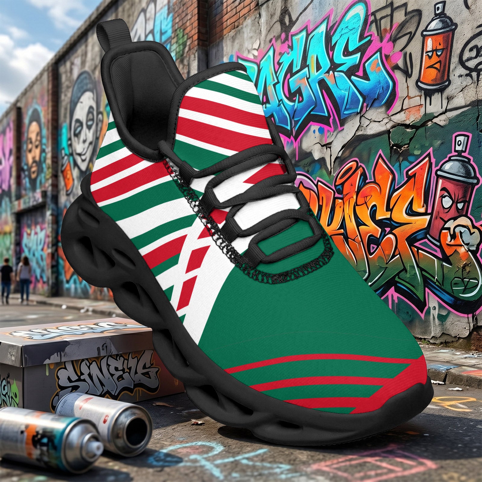 Custom Mexico 2026 World Cup Sneakers DIY Country Flag Running Shoes Lightweight Sport Shoes Gift for Football Fans Personalized Team Name and Logo FN003-F009147-6