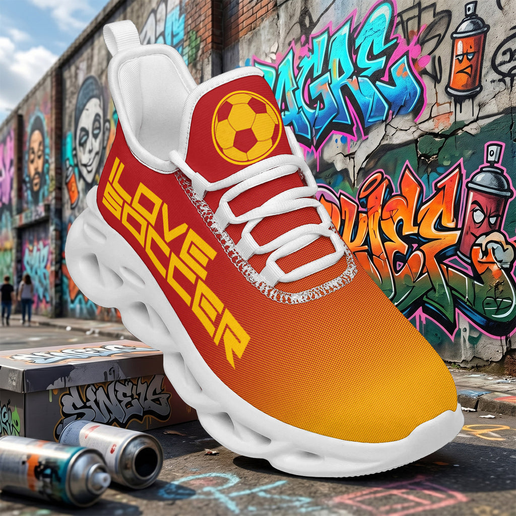 Custom Spain 2026 World Cup Sneakers DIY Country Flag Running Shoes Lightweight Sport Shoes Gift for Football Fans Personalized Team Name and Logo FN003-F009148-10