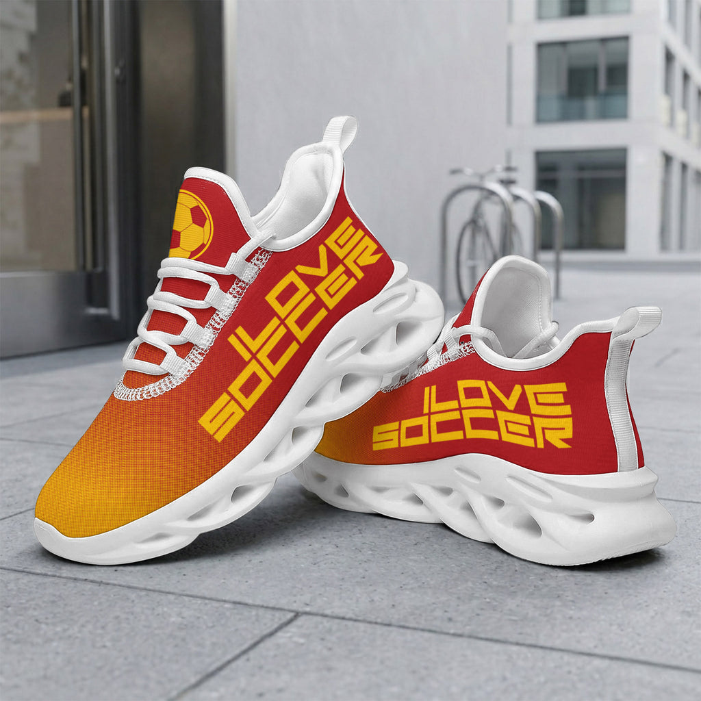 Custom Spain 2026 World Cup Sneakers DIY Country Flag Running Shoes Lightweight Sport Shoes Gift for Football Fans Personalized Team Name and Logo FN003-F009148-10