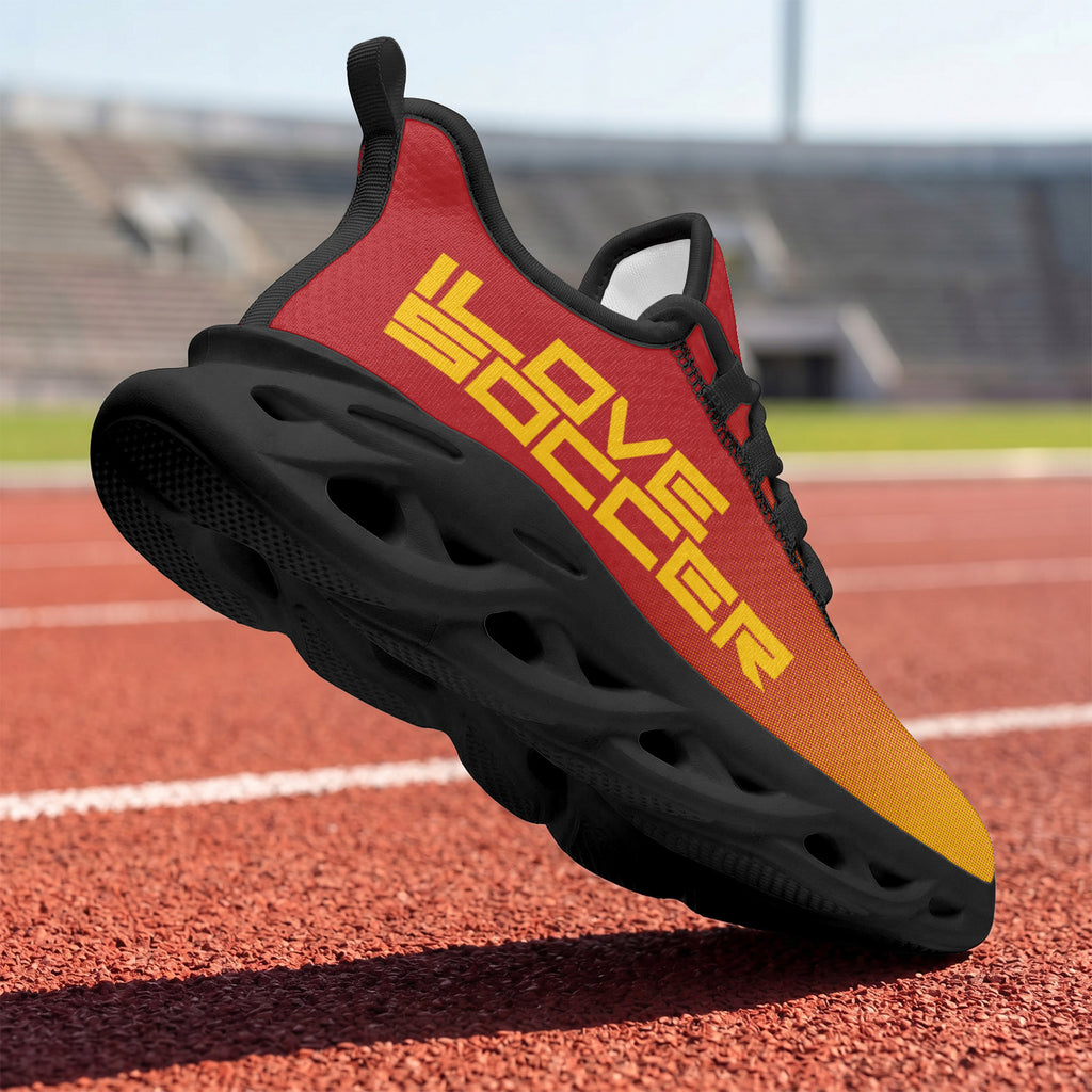 Custom Spain 2026 World Cup Sneakers DIY Country Flag Running Shoes Lightweight Sport Shoes Gift for Football Fans Personalized Team Name and Logo FN003-F009148-10
