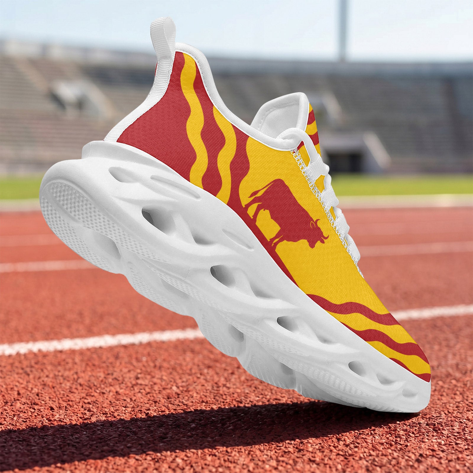 Custom Spain 2026 World Cup Sneakers DIY Country Flag Running Shoes Lightweight Sport Shoes Gift for Football Fans Personalized Team Name and Logo FN003-F009148-1