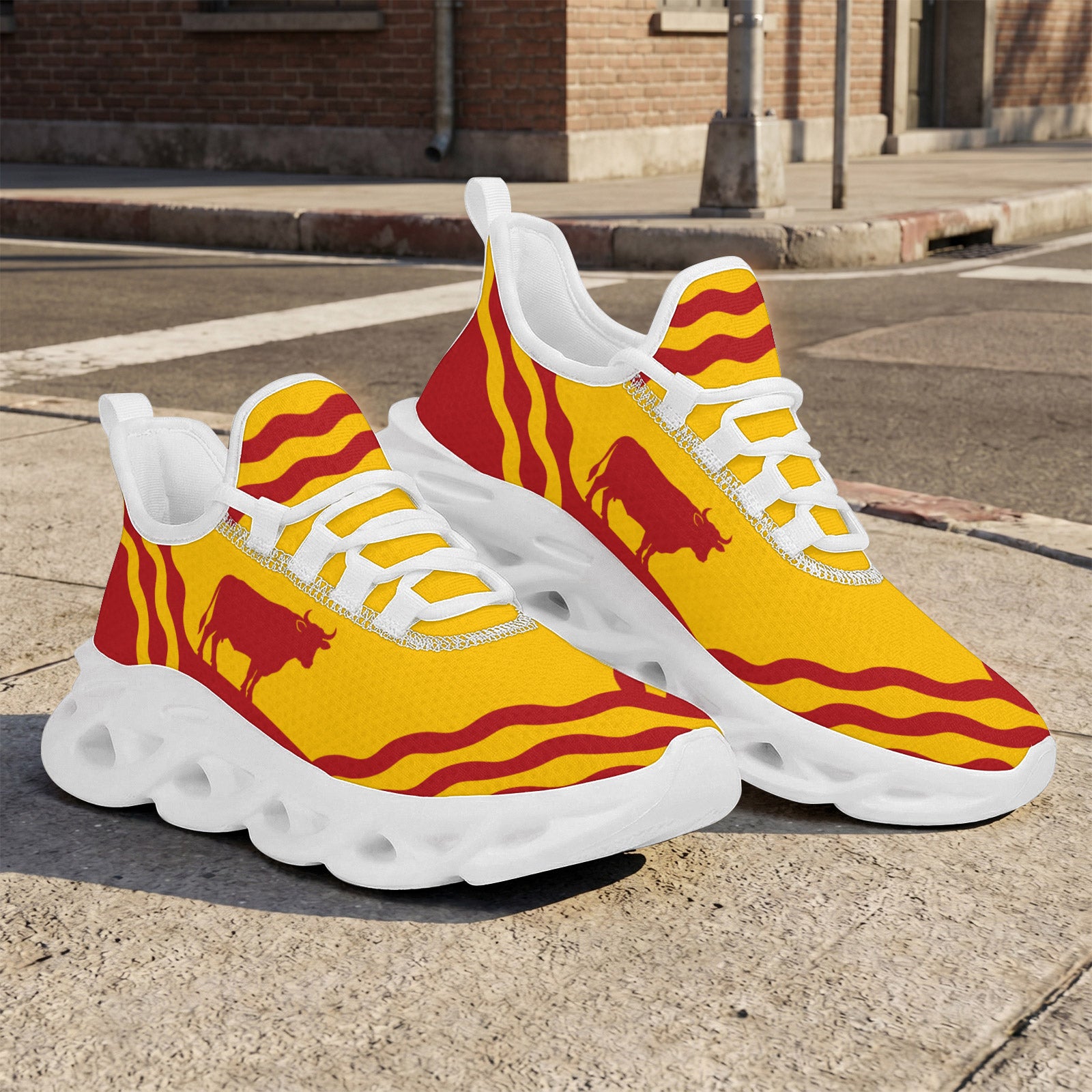 Custom Spain 2026 World Cup Sneakers DIY Country Flag Running Shoes Lightweight Sport Shoes Gift for Football Fans Personalized Team Name and Logo FN003-F009148-1