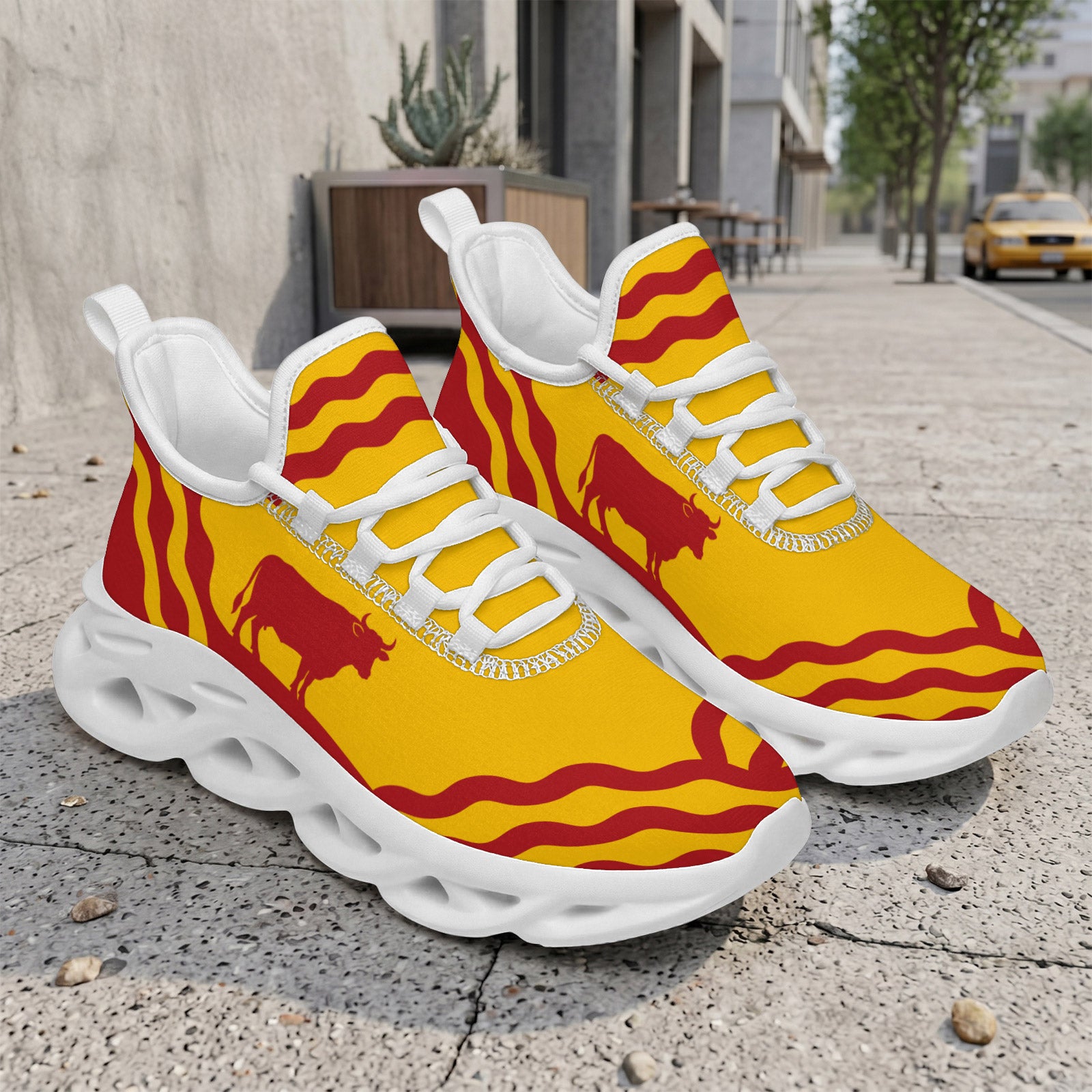 Custom Spain 2026 World Cup Sneakers DIY Country Flag Running Shoes Lightweight Sport Shoes Gift for Football Fans Personalized Team Name and Logo FN003-F009148-1