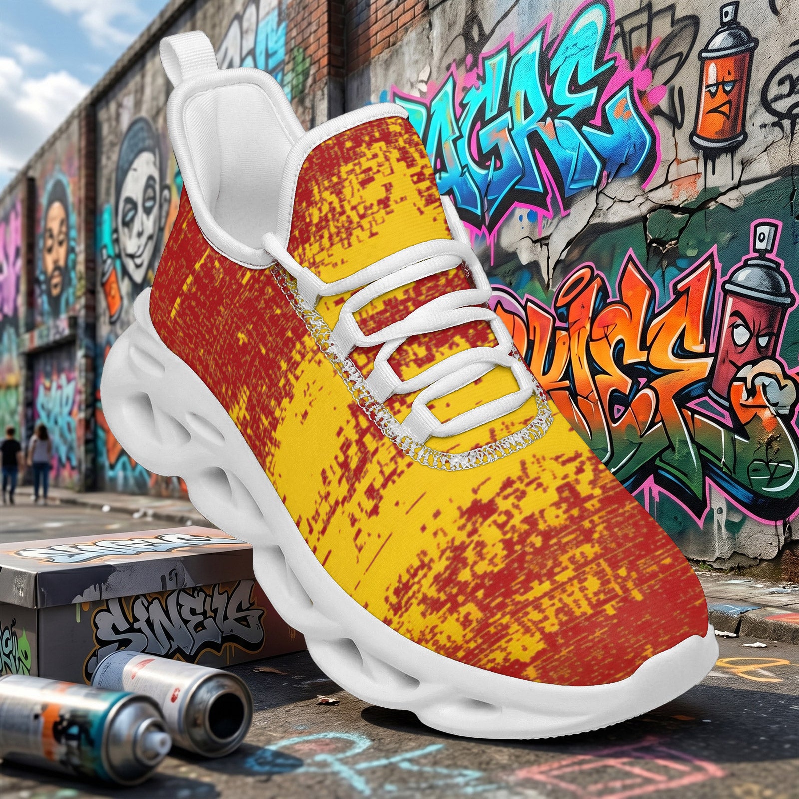 Custom Spain 2026 World Cup Sneakers DIY Country Flag Running Shoes Lightweight Sport Shoes Gift for Football Fans Personalized Team Name and Logo FN003-F009148-2