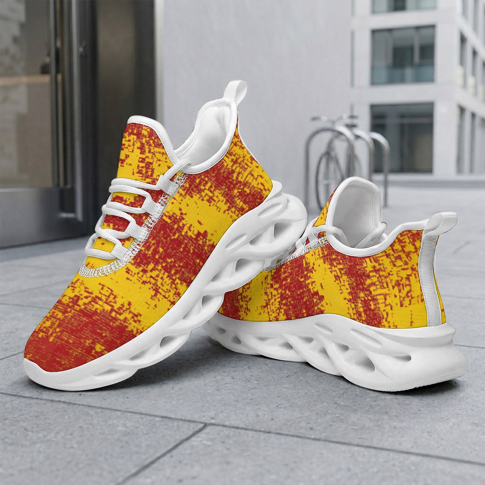 Custom Spain 2026 World Cup Sneakers DIY Country Flag Running Shoes Lightweight Sport Shoes Gift for Football Fans Personalized Team Name and Logo FN003-F009148-2