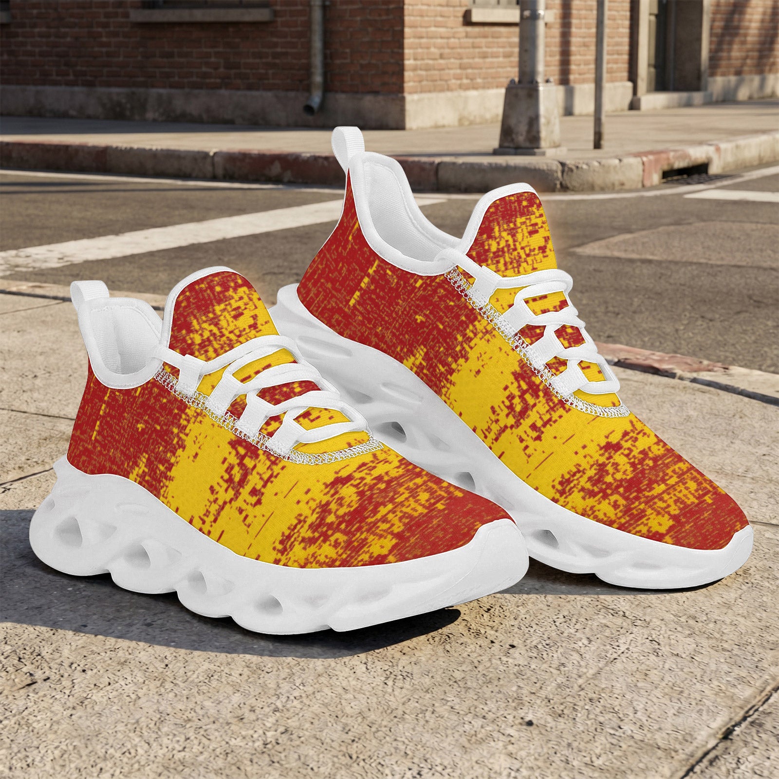 Custom Spain 2026 World Cup Sneakers DIY Country Flag Running Shoes Lightweight Sport Shoes Gift for Football Fans Personalized Team Name and Logo FN003-F009148-2