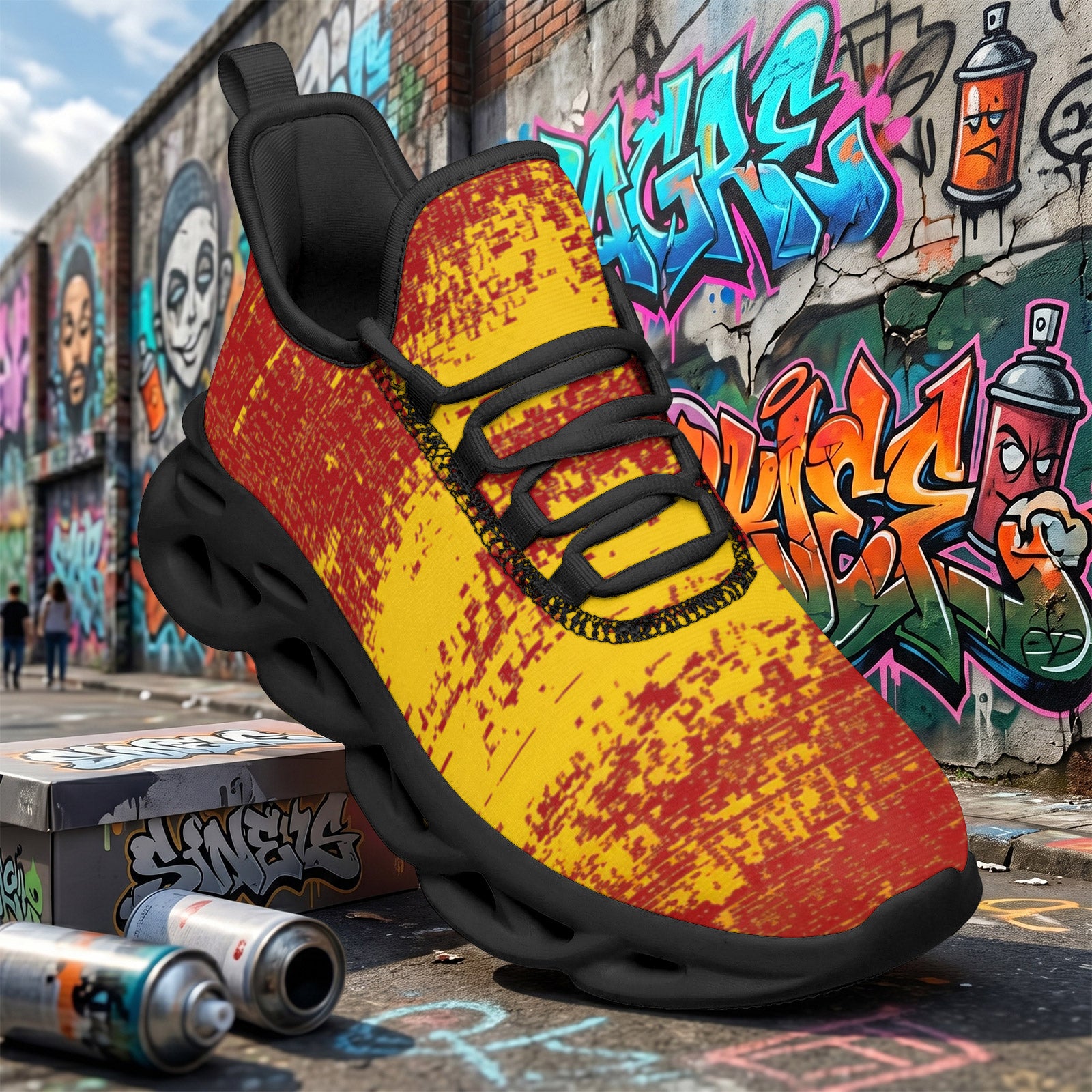 Custom Spain 2026 World Cup Sneakers DIY Country Flag Running Shoes Lightweight Sport Shoes Gift for Football Fans Personalized Team Name and Logo FN003-F009148-2