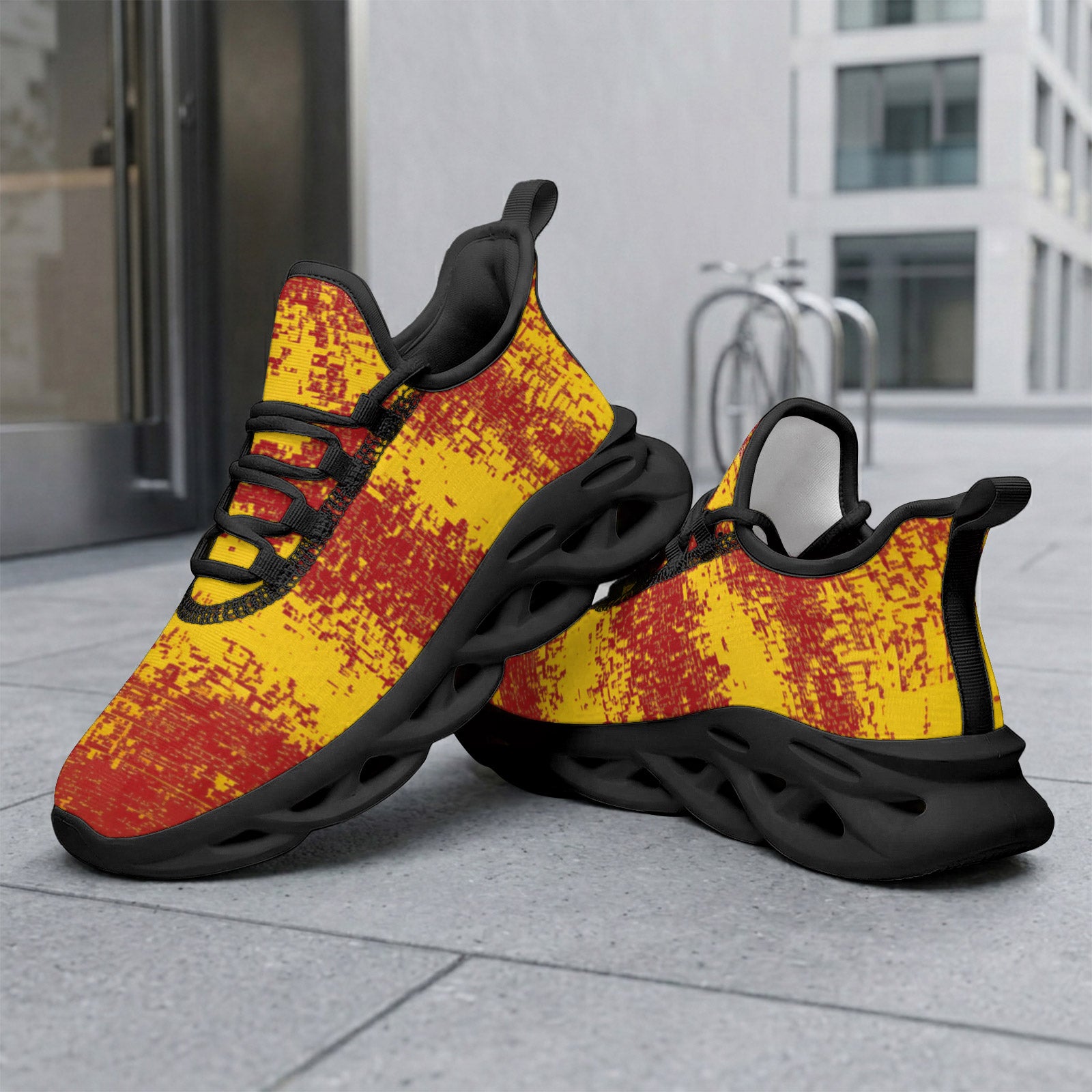 Custom Spain 2026 World Cup Sneakers DIY Country Flag Running Shoes Lightweight Sport Shoes Gift for Football Fans Personalized Team Name and Logo FN003-F009148-2