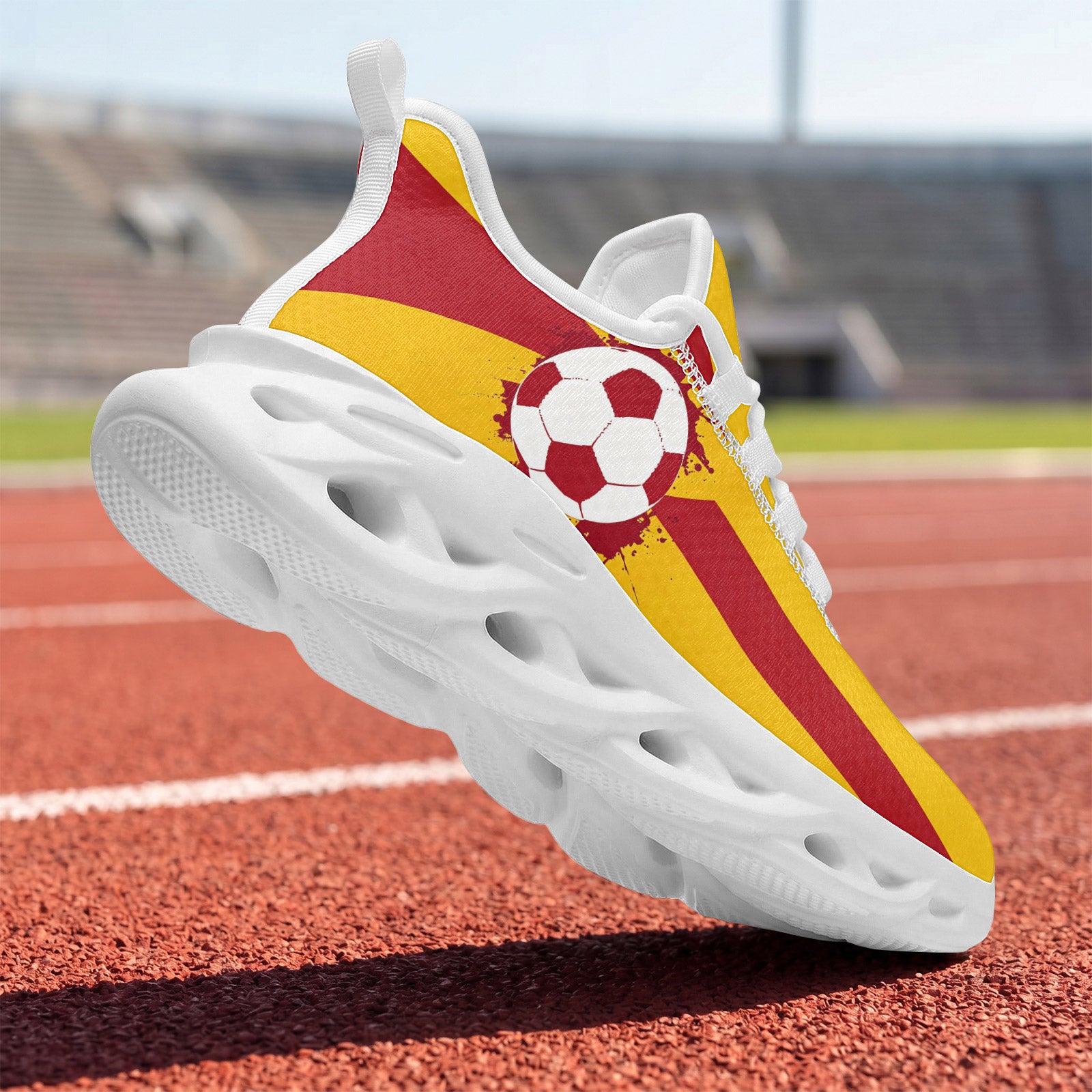 Custom Spain 2026 World Cup Sneakers DIY Country Flag Running Shoes Lightweight Sport Shoes Gift for Football Fans Personalized Team Name and Logo FN003-F009148-3