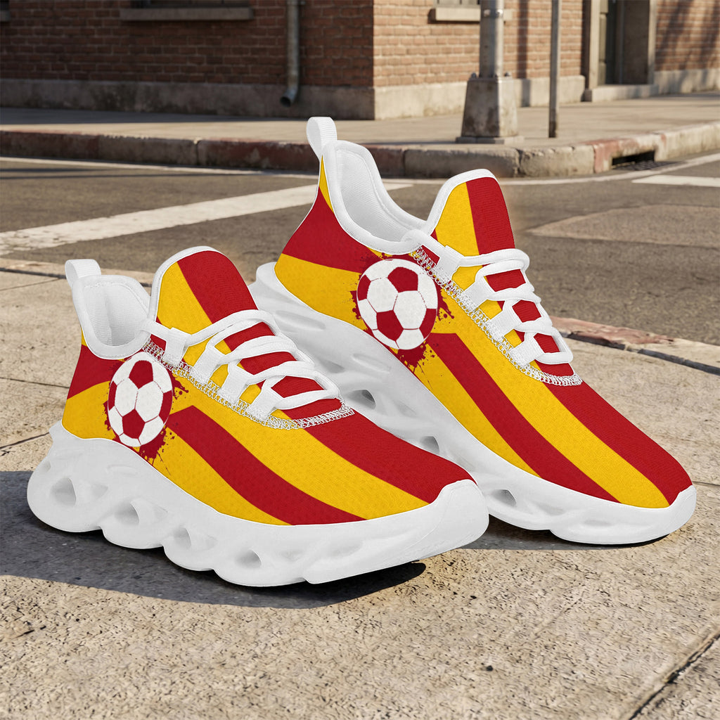 Custom Spain 2026 World Cup Sneakers DIY Country Flag Running Shoes Lightweight Sport Shoes Gift for Football Fans Personalized Team Name and Logo FN003-F009148-3
