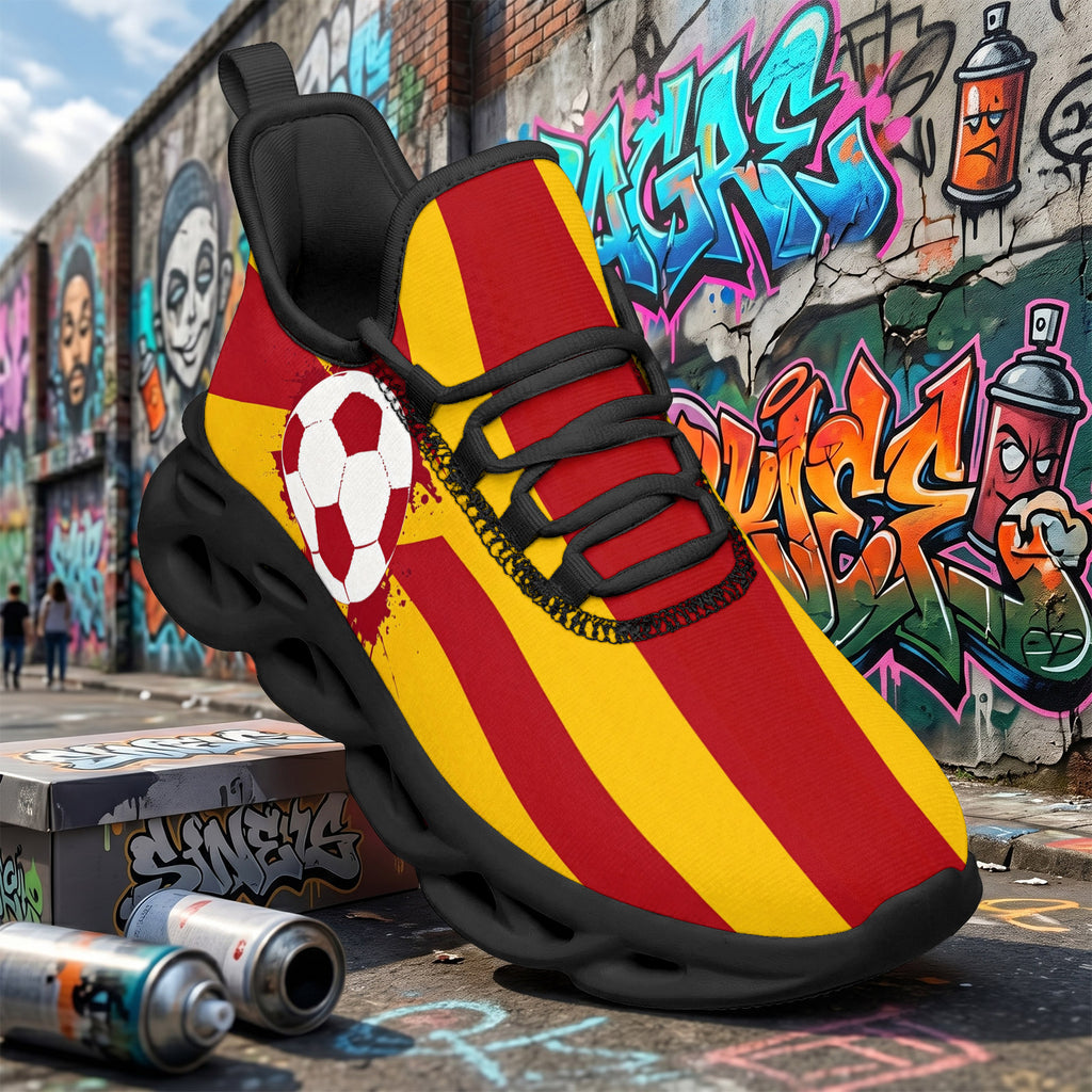 Custom Spain 2026 World Cup Sneakers DIY Country Flag Running Shoes Lightweight Sport Shoes Gift for Football Fans Personalized Team Name and Logo FN003-F009148-3
