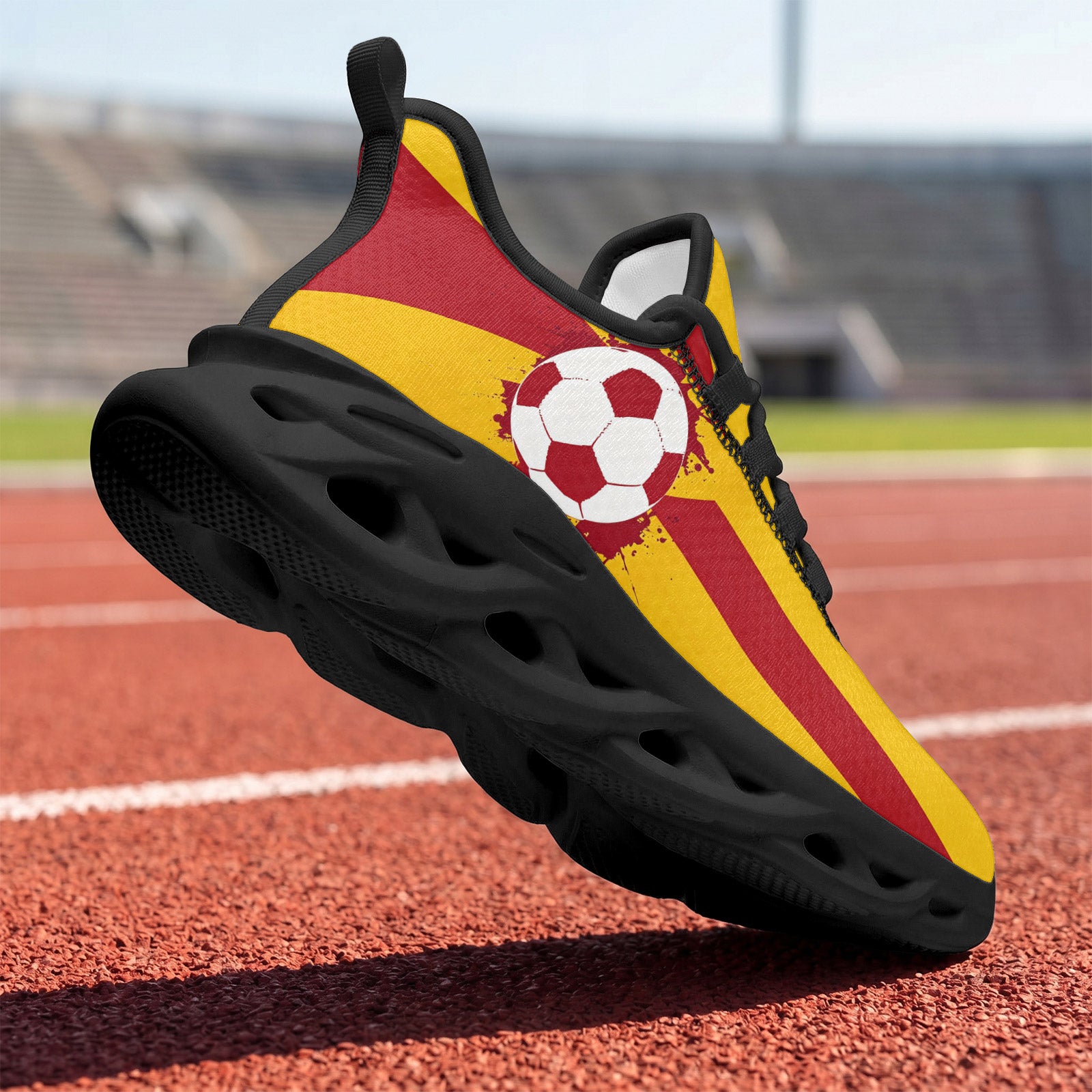 Custom Spain 2026 World Cup Sneakers DIY Country Flag Running Shoes Lightweight Sport Shoes Gift for Football Fans Personalized Team Name and Logo FN003-F009148-3