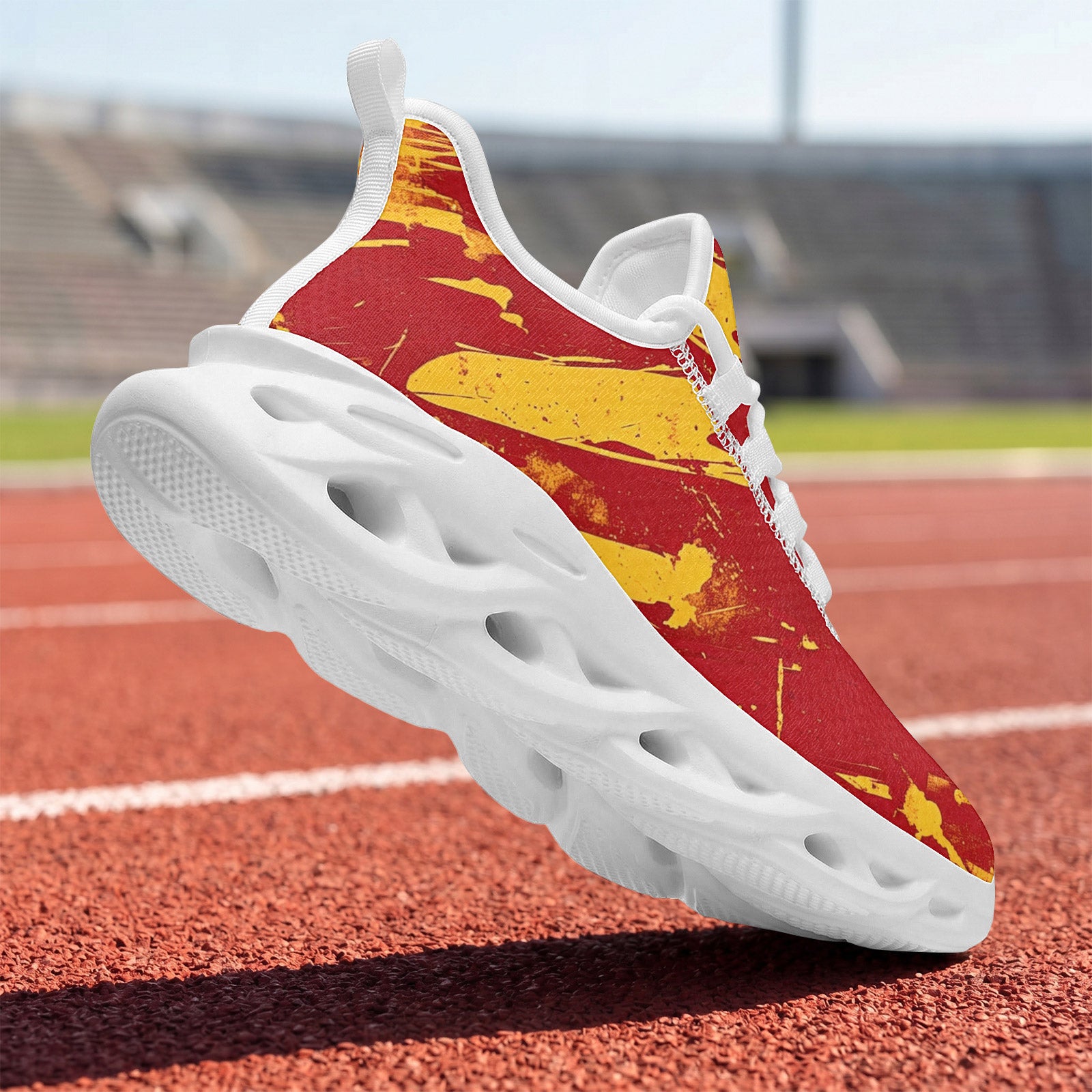 Custom Spain 2026 World Cup Sneakers DIY Country Flag Running Shoes Lightweight Sport Shoes Gift for Football Fans Personalized Team Name and Logo FN003-F009148-4
