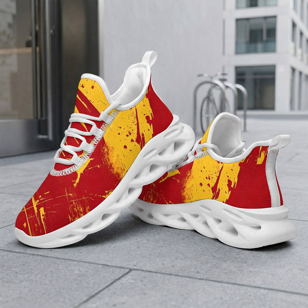 Custom Spain 2026 World Cup Sneakers DIY Country Flag Running Shoes Lightweight Sport Shoes Gift for Football Fans Personalized Team Name and Logo FN003-F009148-4