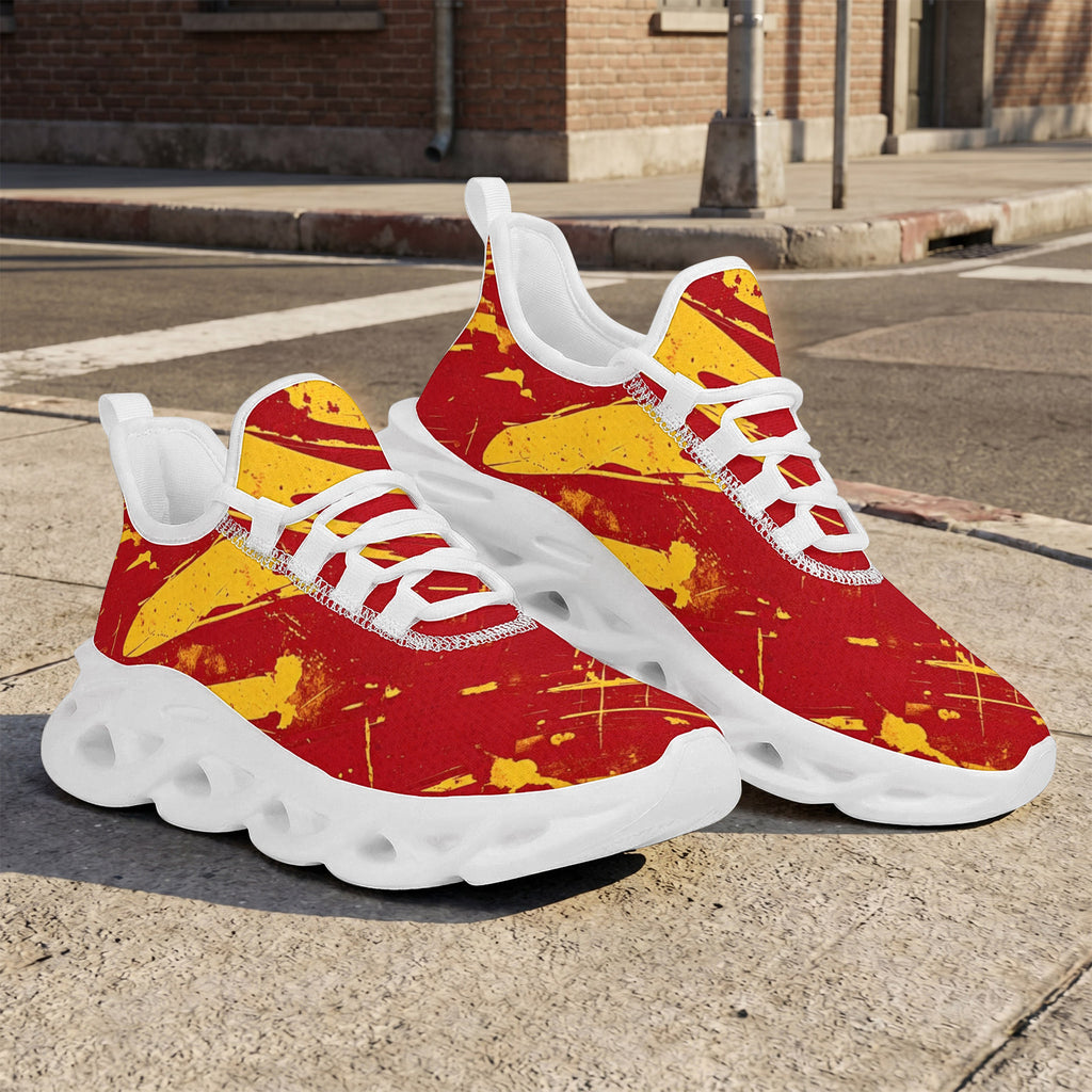Custom Spain 2026 World Cup Sneakers DIY Country Flag Running Shoes Lightweight Sport Shoes Gift for Football Fans Personalized Team Name and Logo FN003-F009148-4