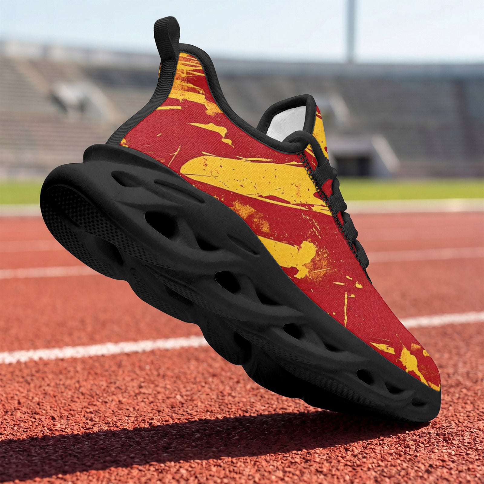 Custom Spain 2026 World Cup Sneakers DIY Country Flag Running Shoes Lightweight Sport Shoes Gift for Football Fans Personalized Team Name and Logo FN003-F009148-4