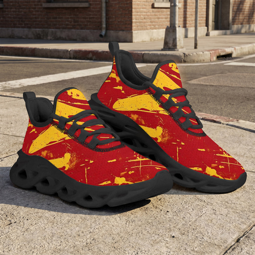 Custom Spain 2026 World Cup Sneakers DIY Country Flag Running Shoes Lightweight Sport Shoes Gift for Football Fans Personalized Team Name and Logo FN003-F009148-4