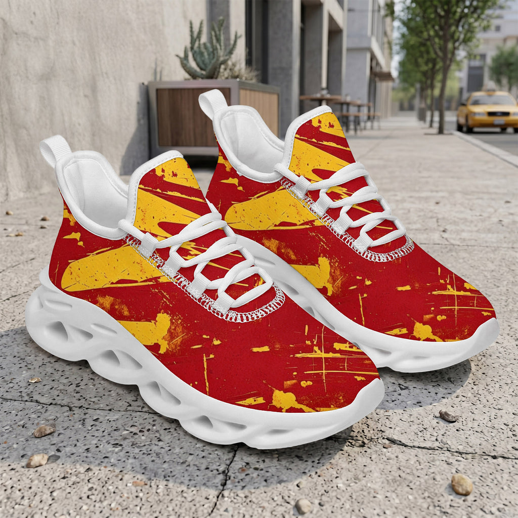 Custom Spain 2026 World Cup Sneakers DIY Country Flag Running Shoes Lightweight Sport Shoes Gift for Football Fans Personalized Team Name and Logo FN003-F009148-4