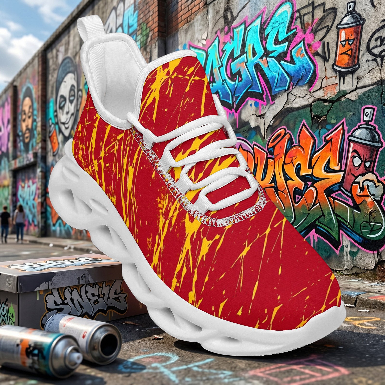 Custom Spain 2026 World Cup Sneakers DIY Country Flag Running Shoes Lightweight Sport Shoes Gift for Football Fans Personalized Team Name and Logo FN003-F009148-5