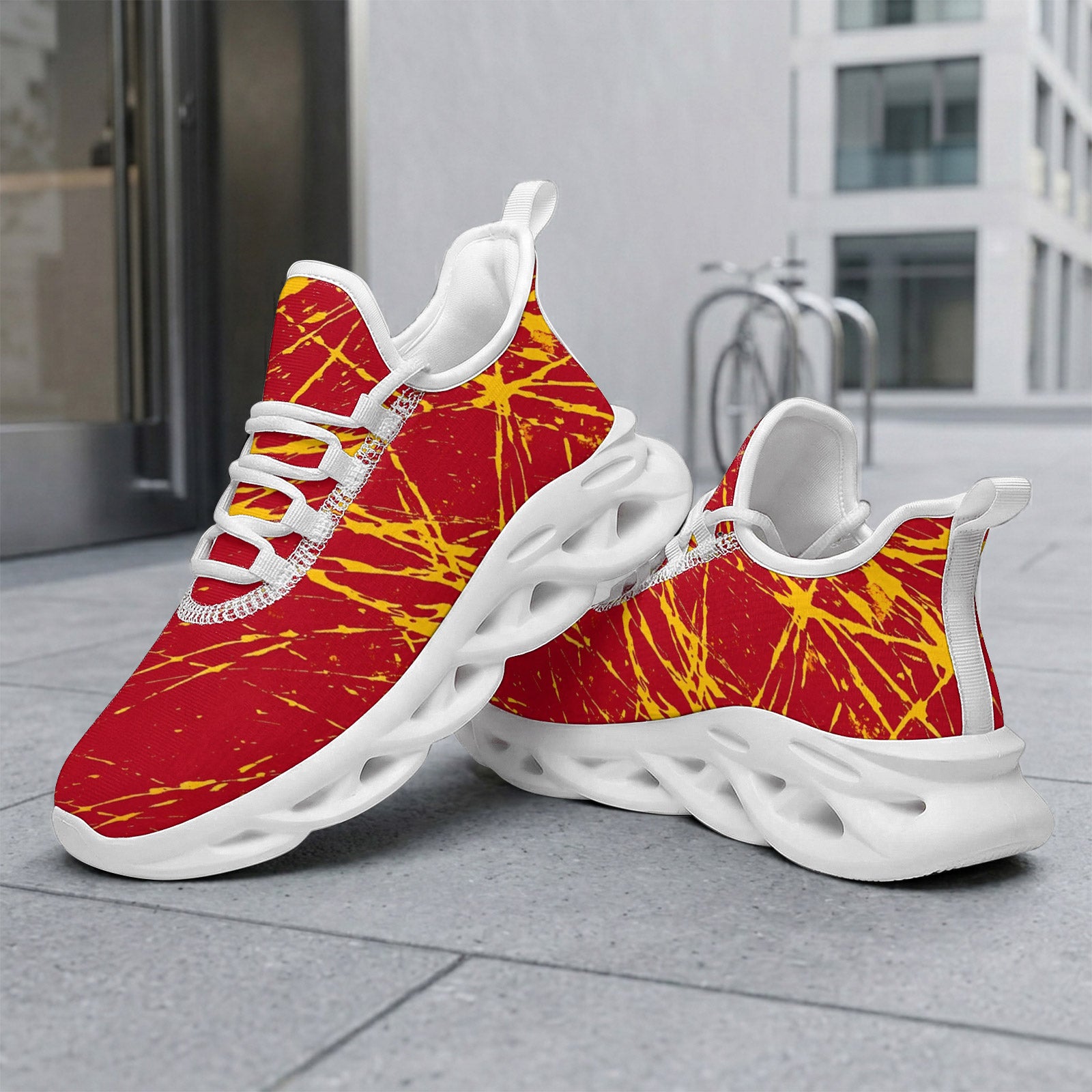 Custom Spain 2026 World Cup Sneakers DIY Country Flag Running Shoes Lightweight Sport Shoes Gift for Football Fans Personalized Team Name and Logo FN003-F009148-5