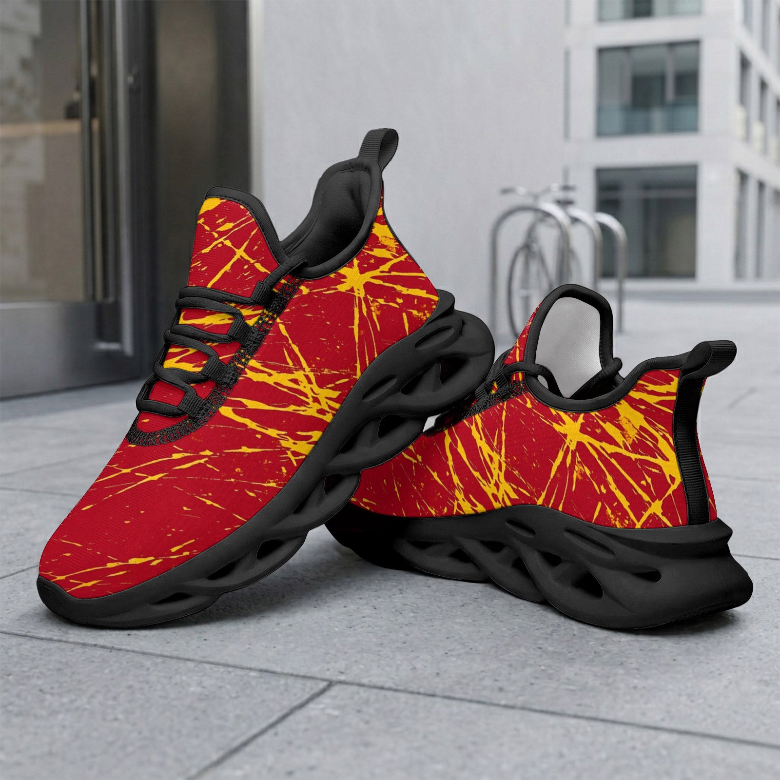 Custom Spain 2026 World Cup Sneakers DIY Country Flag Running Shoes Lightweight Sport Shoes Gift for Football Fans Personalized Team Name and Logo FN003-F009148-5